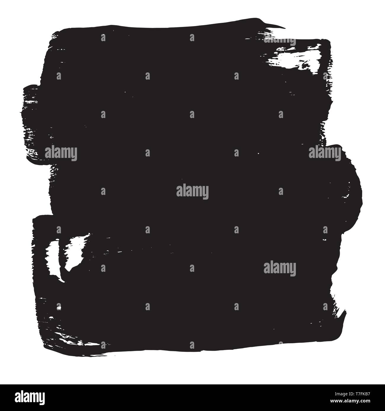 Grunge hand drawn paint brush stripe. Vector black ink brush stroke ...
