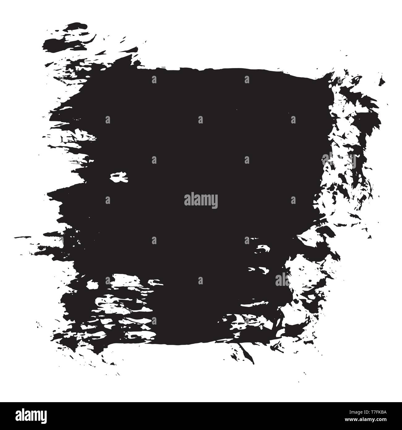 Grunge hand drawn paint brush stripe. Vector black ink brush stroke ...