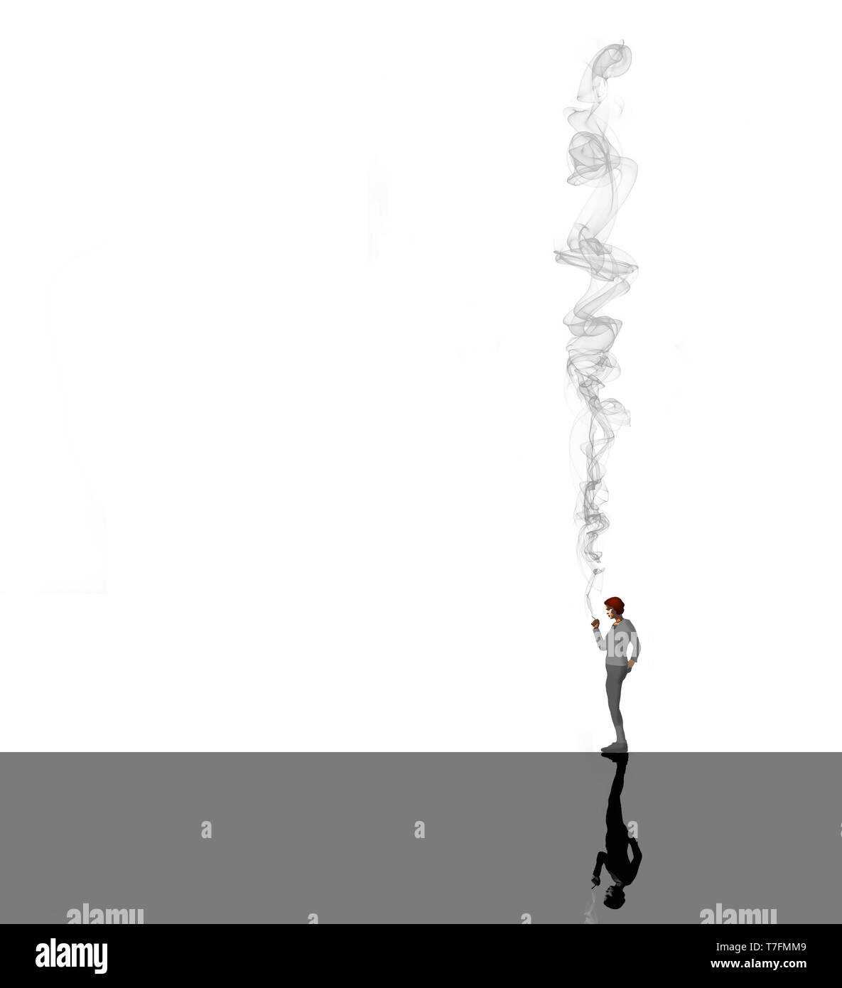 In this illustration about cigarette smoking or vaping, a woman puffs out  an enormous plume of smoke. A large area for text is on the left Stock  Photo - Alamy