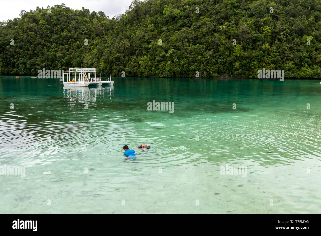 People who snorkeling at Socorro, Surigao del Norte, Philippines Stock Photo