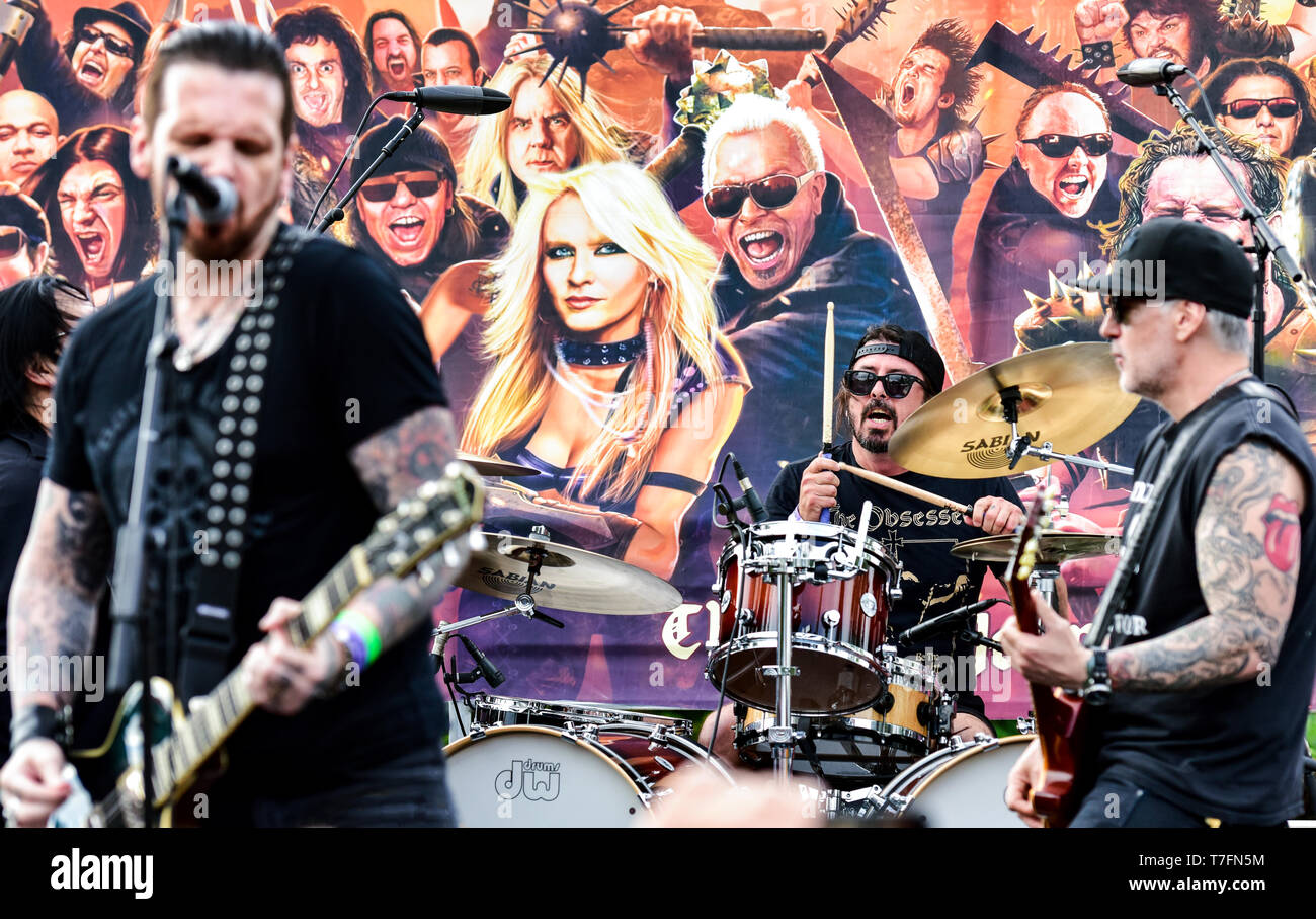 May 5, 2019, Encino, California, Dave Grohl makes a surprise appearance at the 2019 Ride for Ronnie charity concert at Los Encinos State Historic Park Stock Photo
