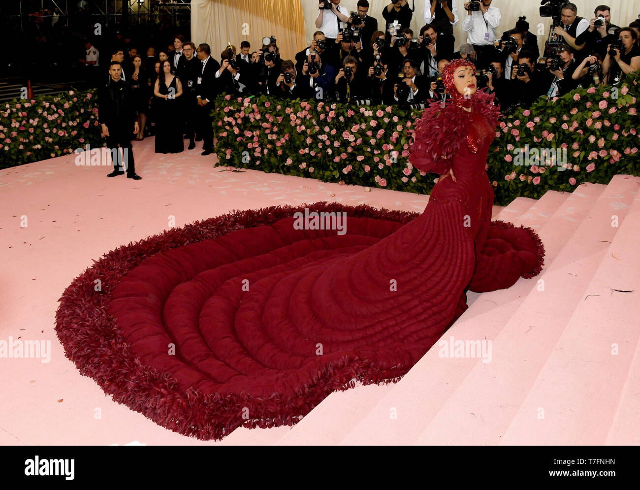 cardi b red dress met gala 2019 Cardi B's Met Gala 2019 Look Featured $250,000 Worth of Rubies