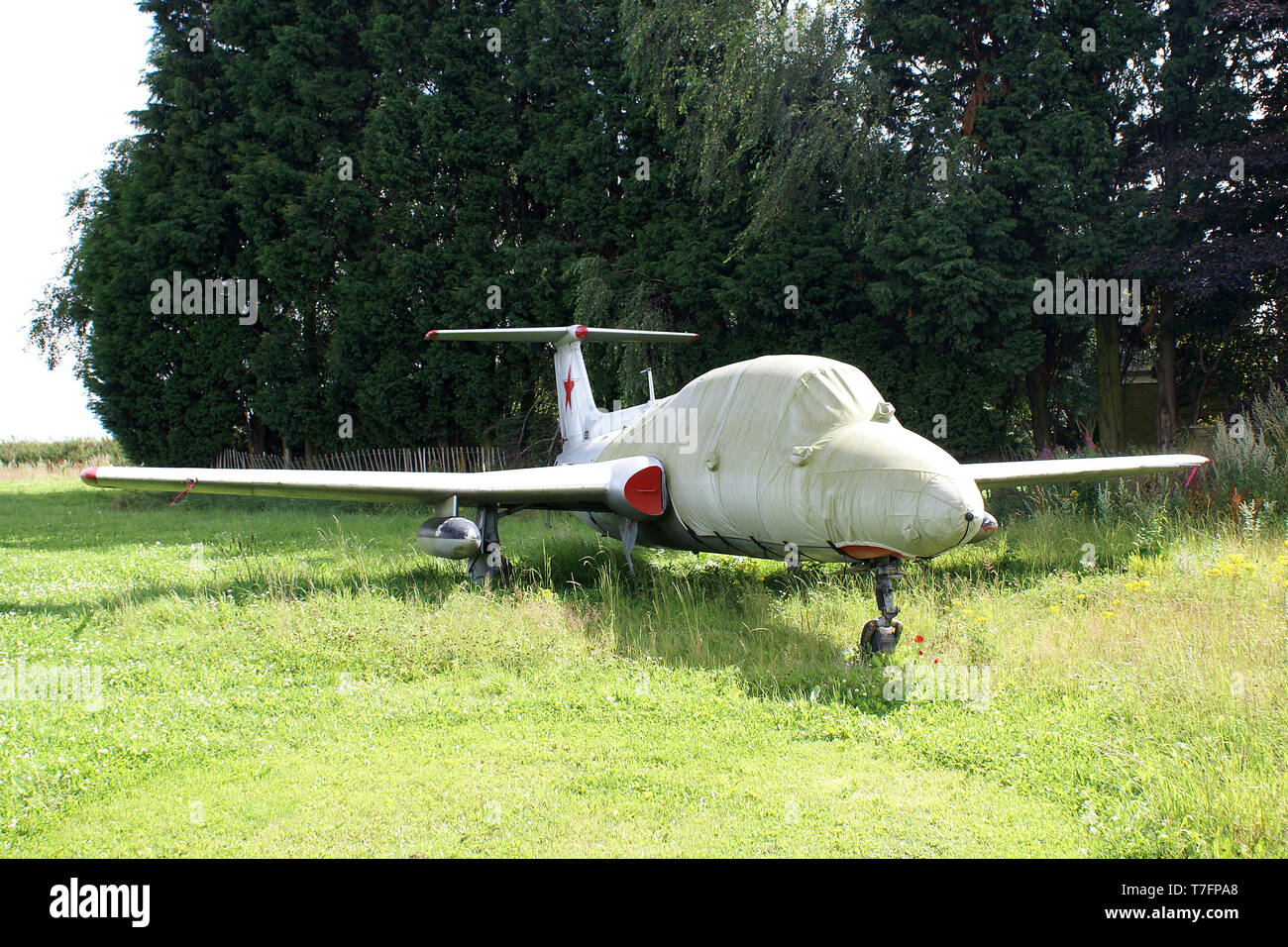 cold war jet, Breighton airfield, Aero Vodochody L-29 Delfin Stock Photo