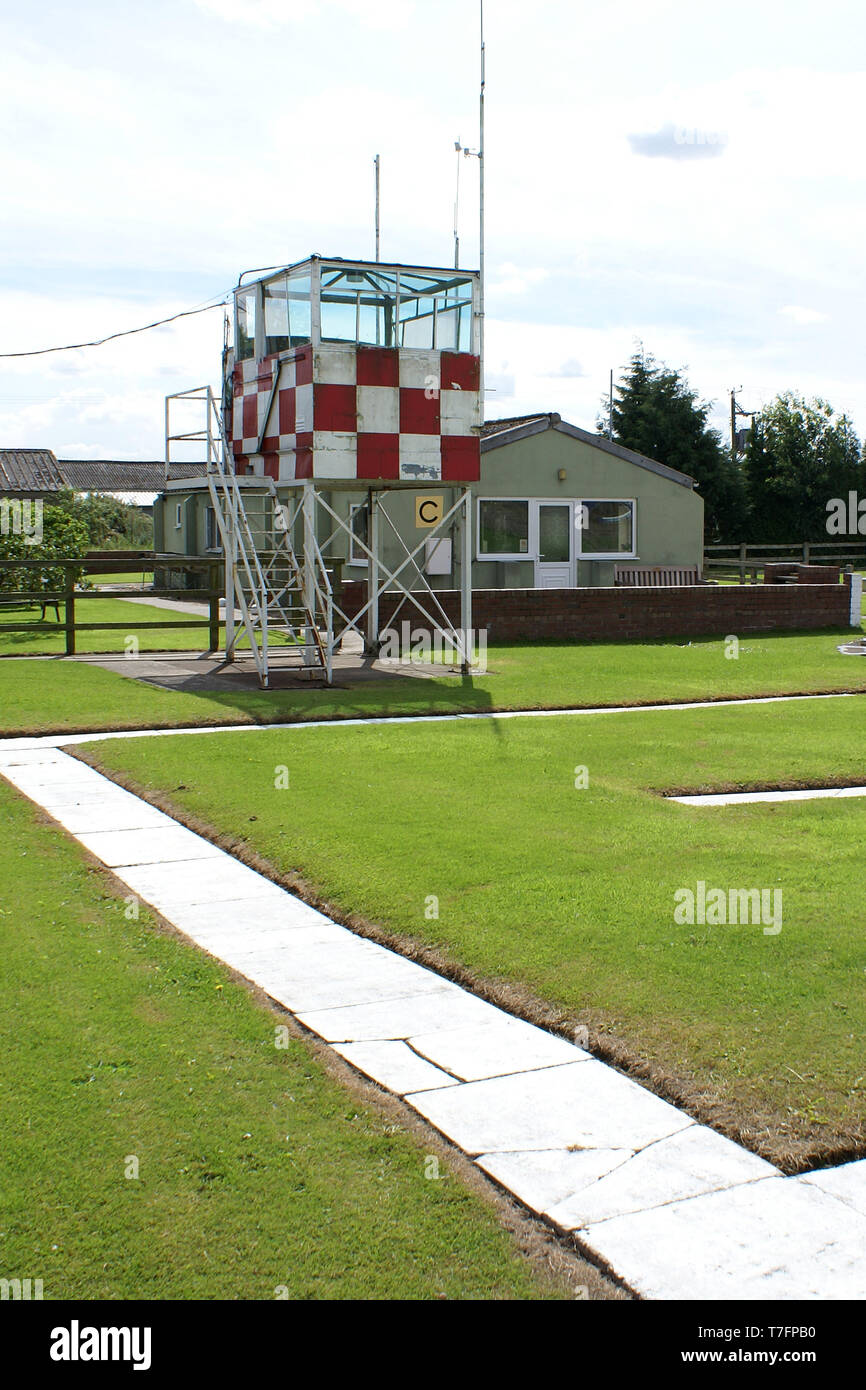watch office, Breighton Aerodrome control tower Stock Photo