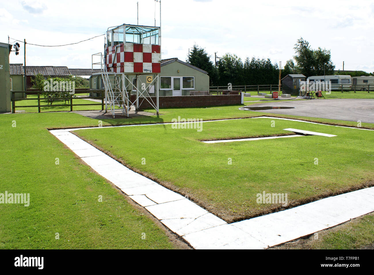 watch office, Breighton Aerodrome control tower Stock Photo