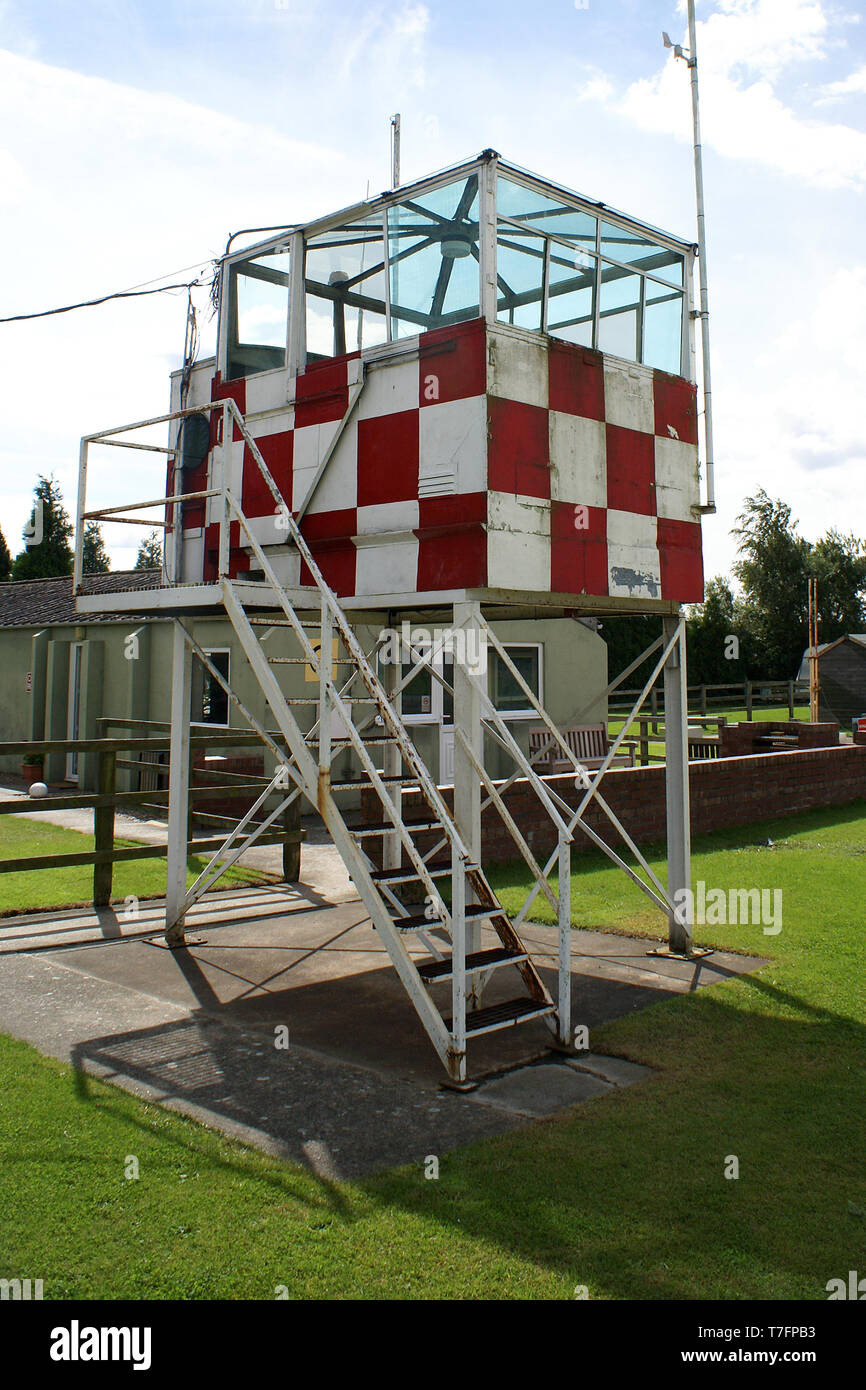 watch office, Breighton Aerodrome control tower Stock Photo