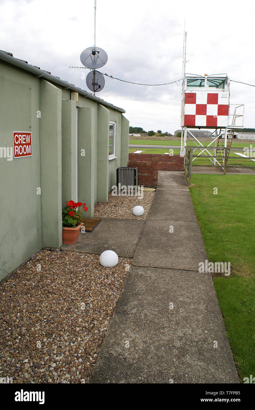 watch office, Breighton Aerodrome control tower Stock Photo