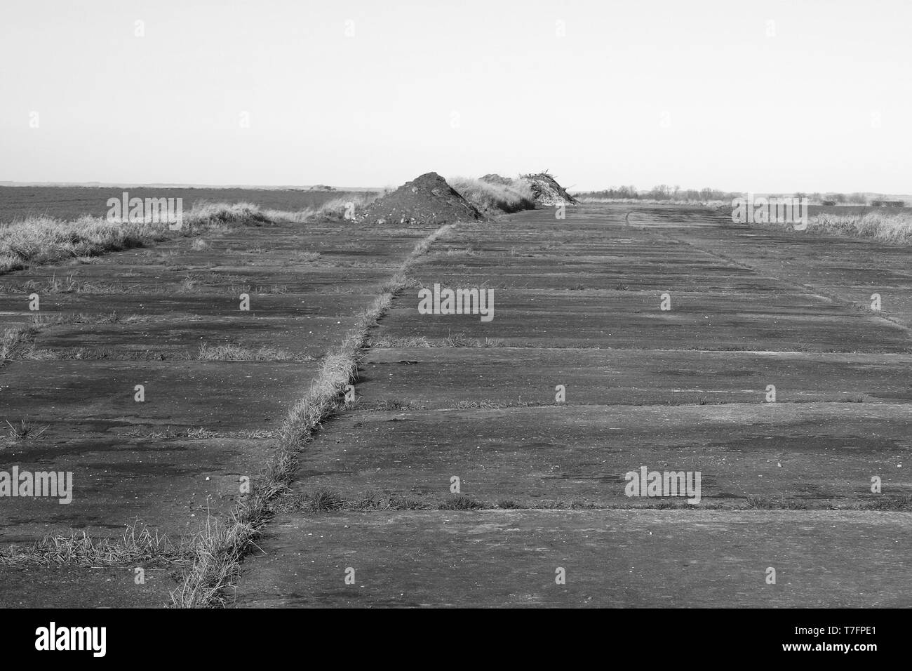 ww2 military airfield perimeter track, handley page halifax bomber station Stock Photo