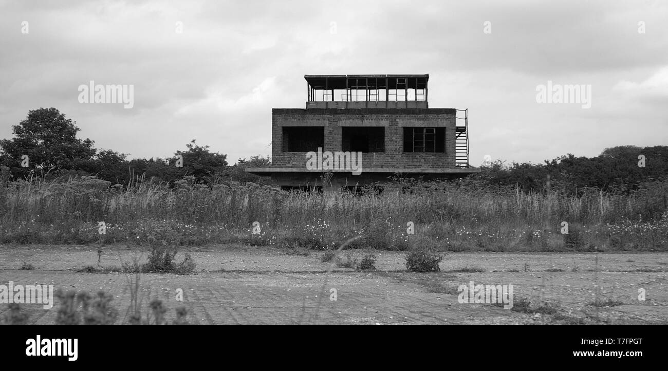 RAF Colby Grange, watch office, ww2 control tower Stock Photo