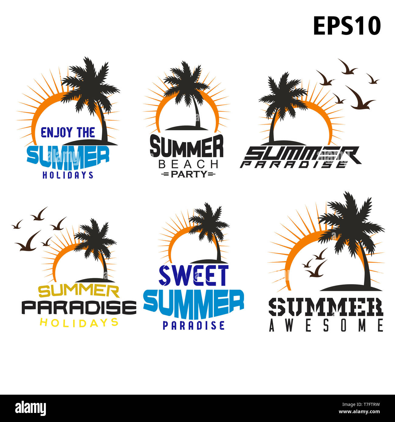 summer holiday beach vacation - Vector illustration Stock Photo - Alamy
