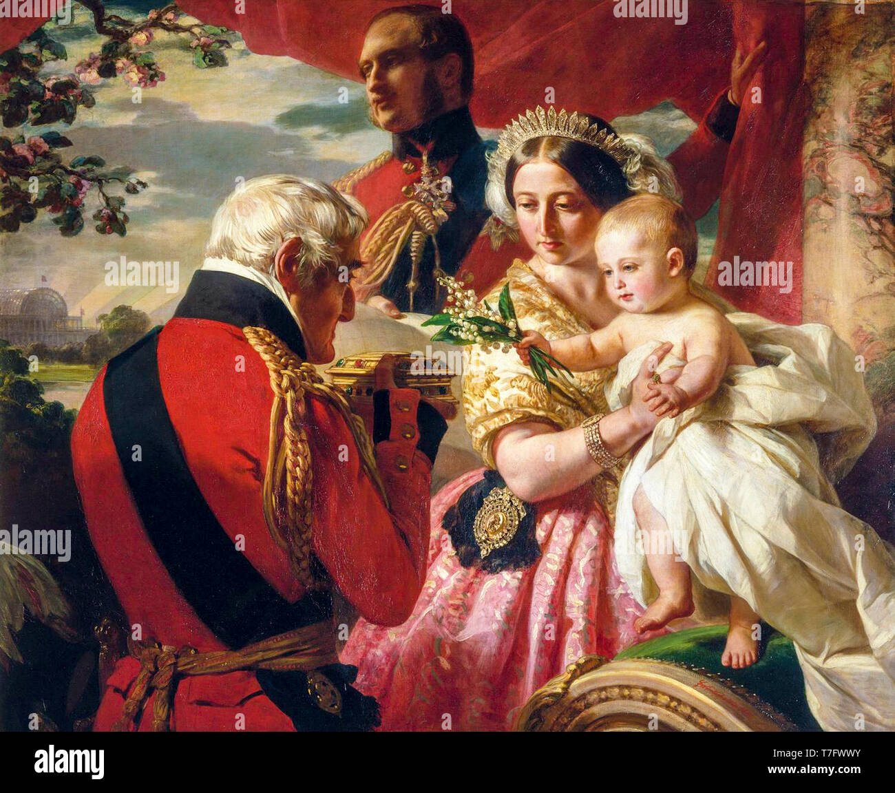 The First of May 1851, Queen Victoria family portrait painting by Franz Xaver Winterhalter,1851 Stock Photo