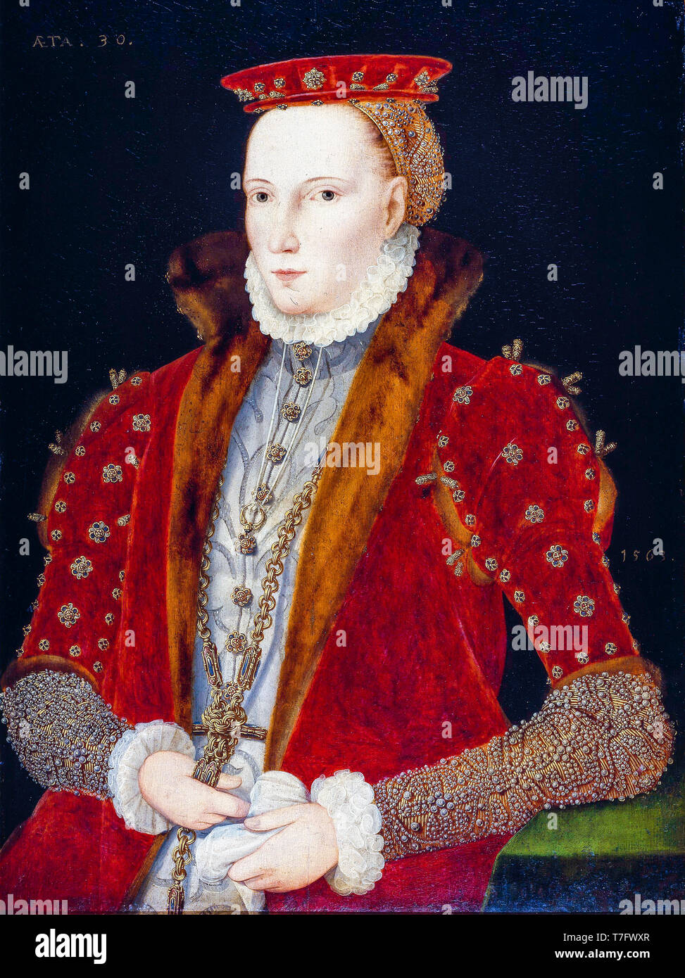 Elizabeth I of England (1533-1603), the 'Gripsholm Portrait', painting, 1563 Stock Photo