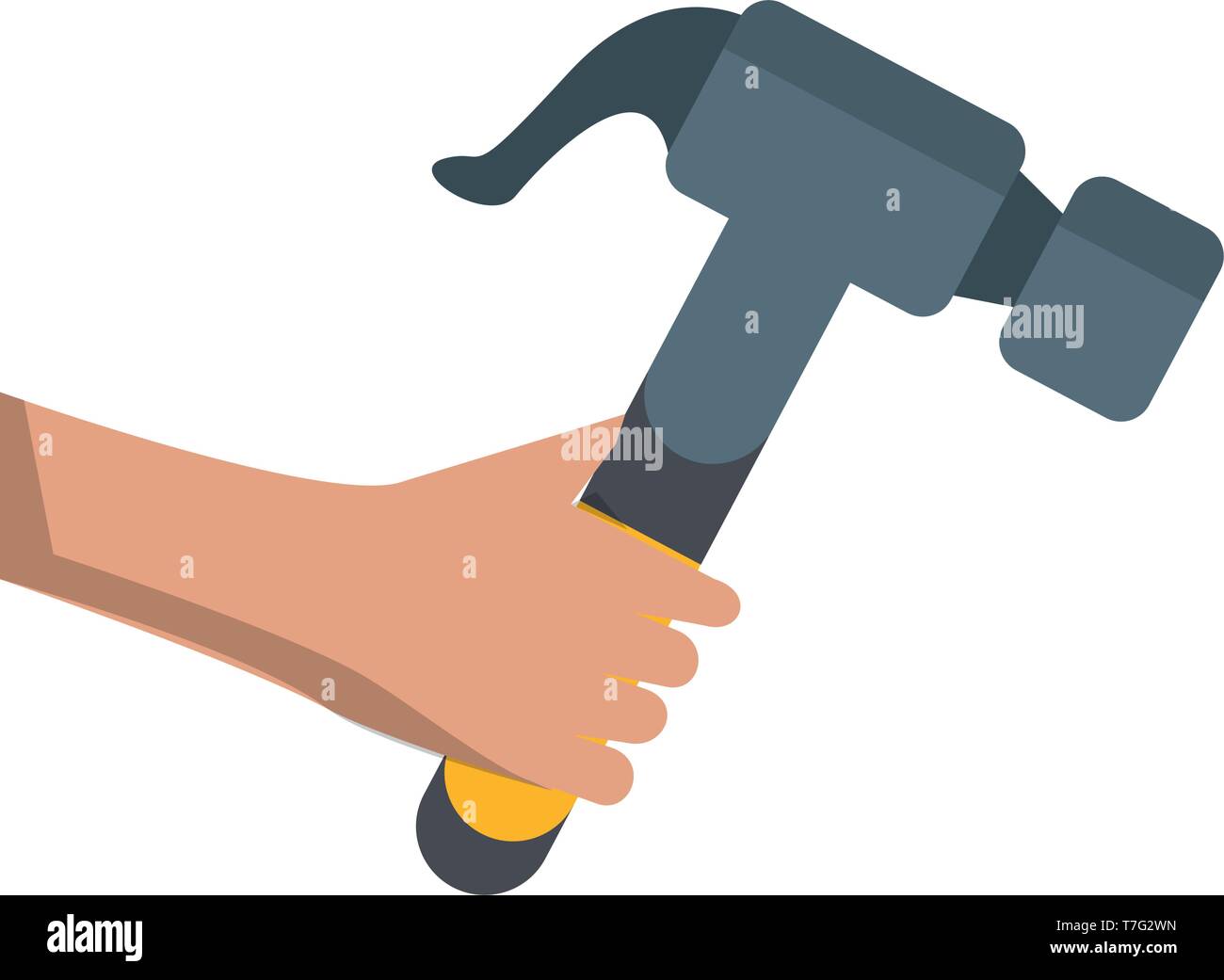 Hand with hammer construction tool Stock Vector Image & Art - Alamy
