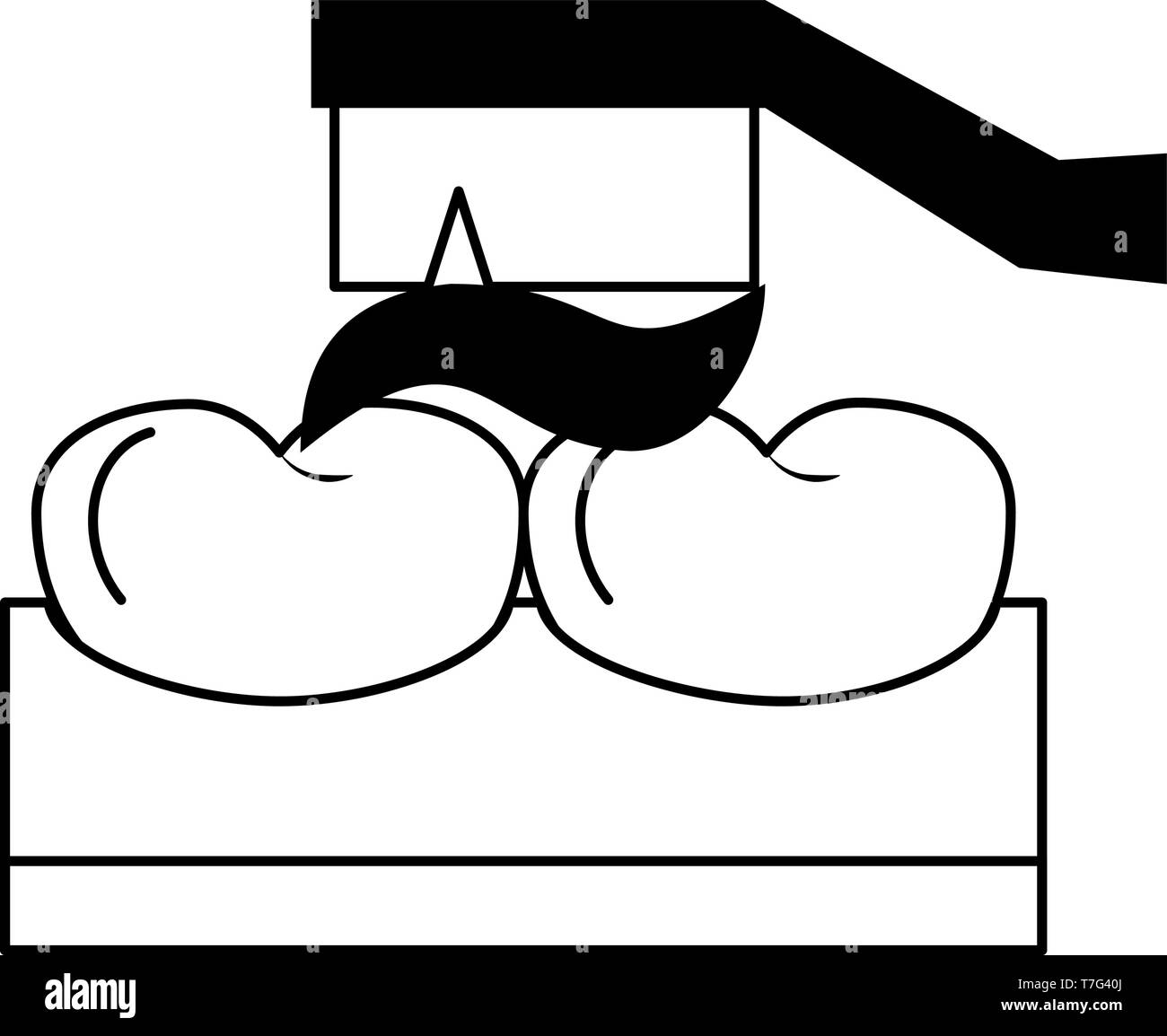 Toothbrush cleaning teeth cartoon black and white Stock Vector Image ...