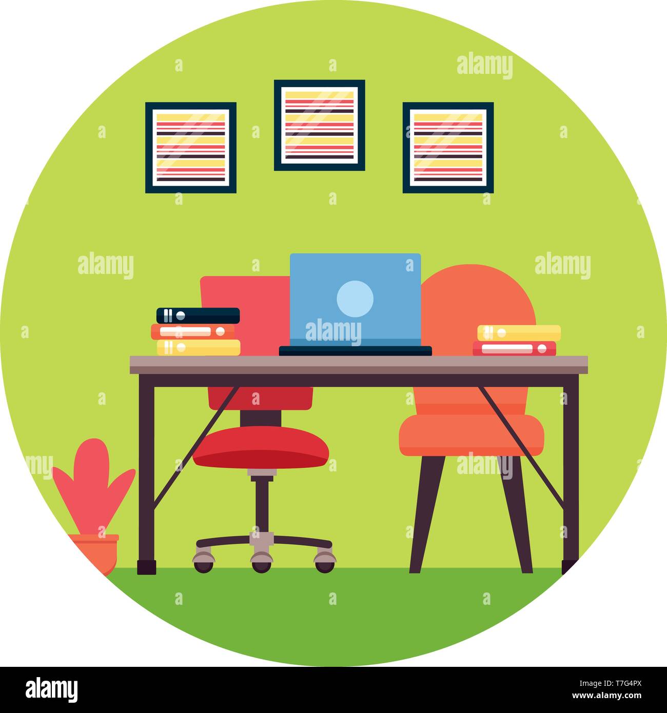 workplace office furniture Stock Vector Image & Art Alamy