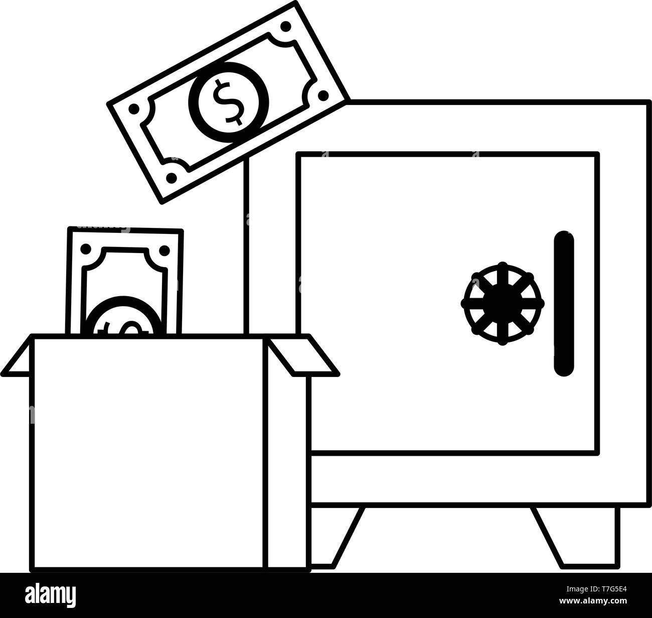 wealth decrease black and white stock photos & images... Money savings and investment black and white Stock Vector Image & Art ...
