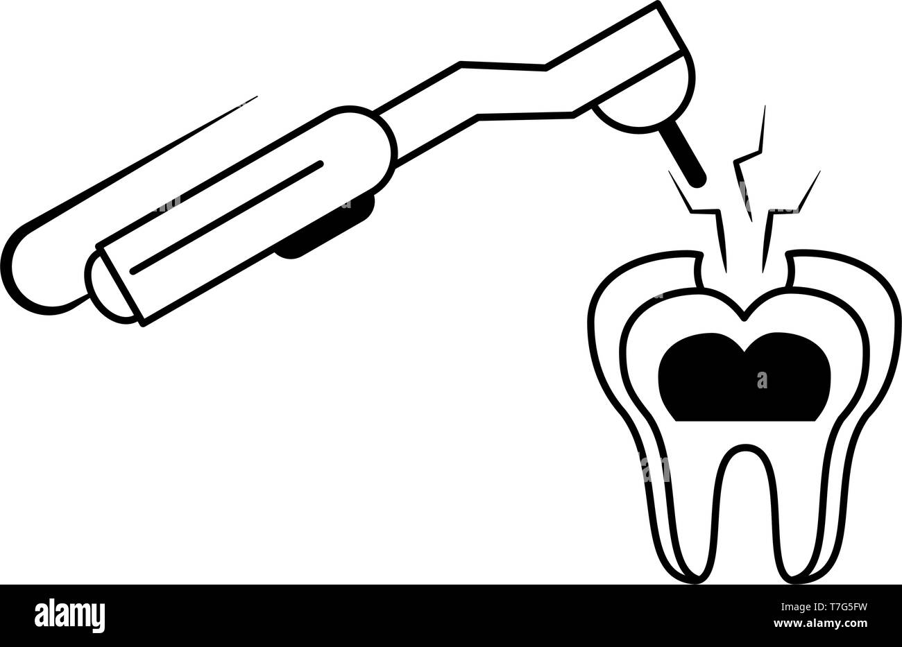 Dental care health and hygiene black and white Stock Vector Image & Art