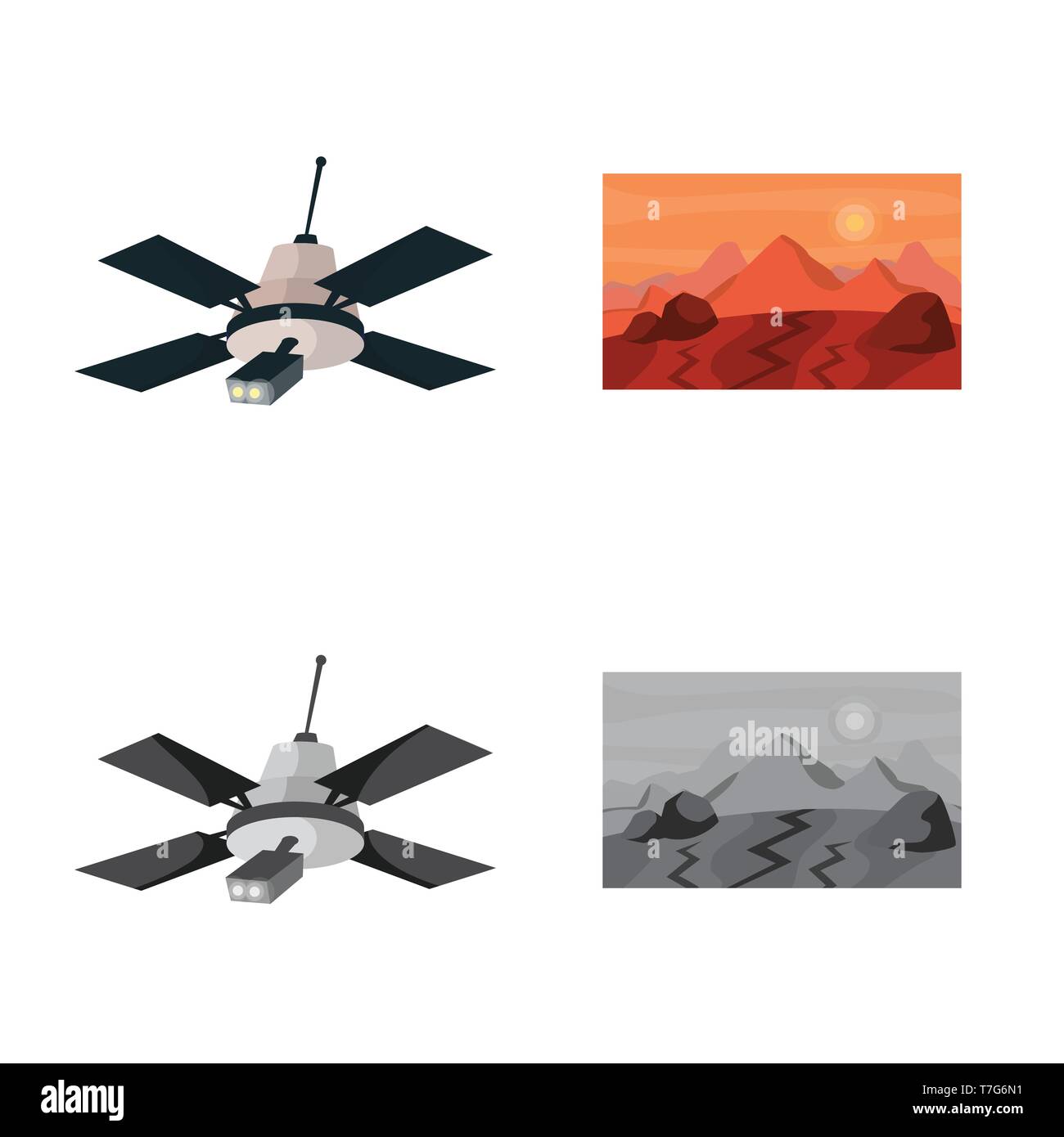 Satellite Surface Orbit Mars World Planet Radar Landscape