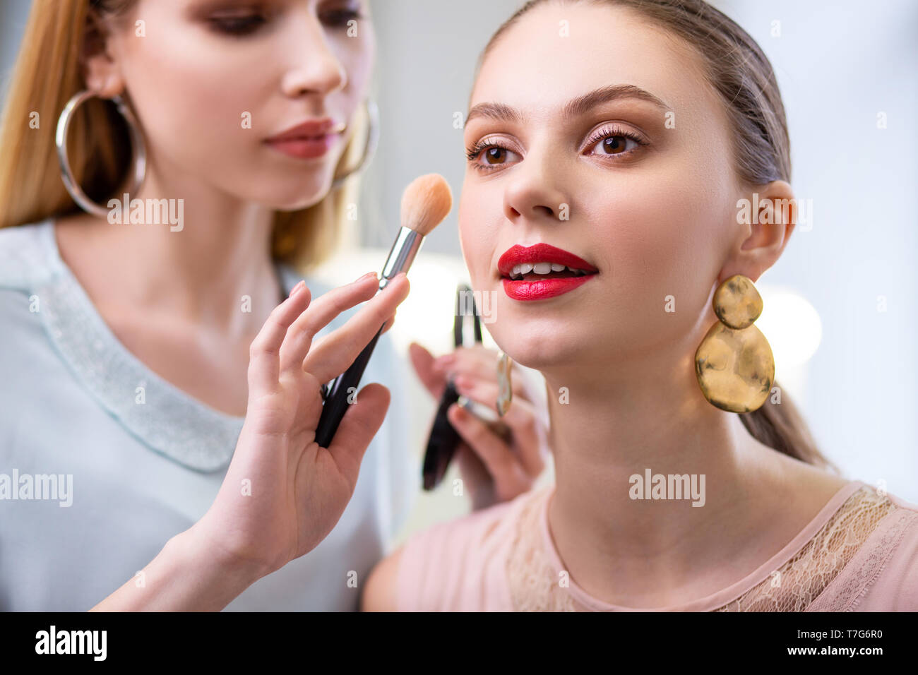 Portrait of a pretty nice young woman Stock Photo - Alamy