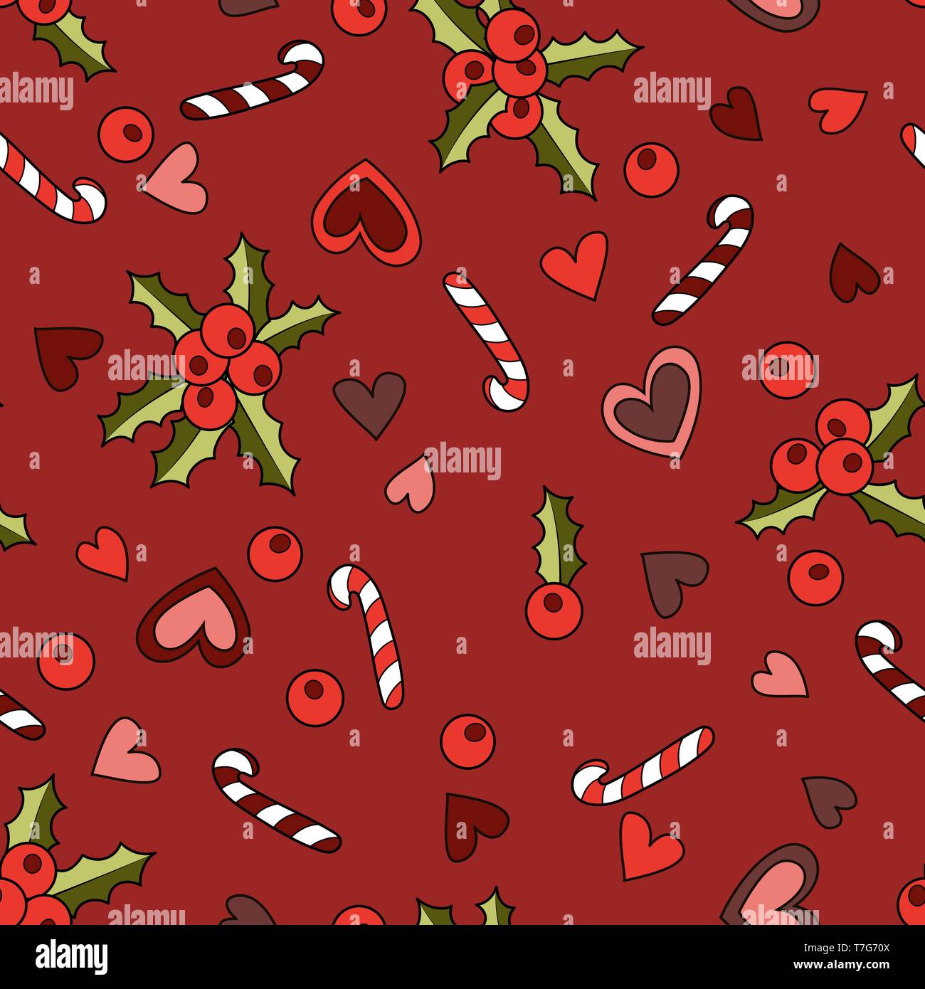 New year. Seamless pattern background. Vector illustration. Christmas red design Stock Vector