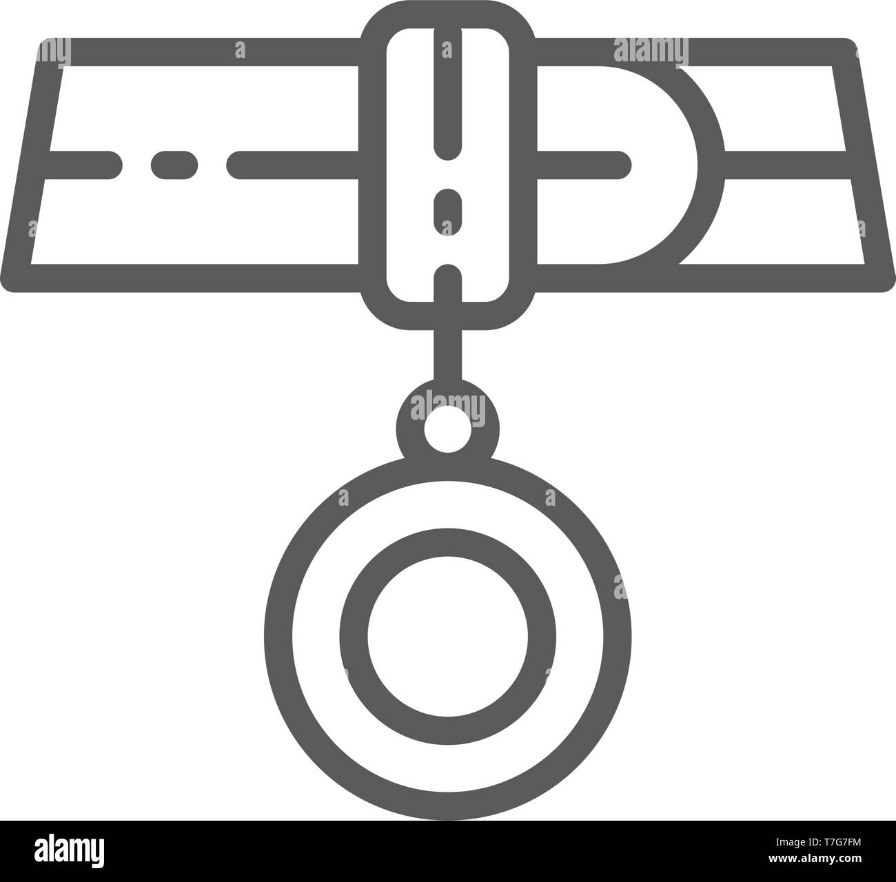 Collar with address, medallion line icon. Stock Vector