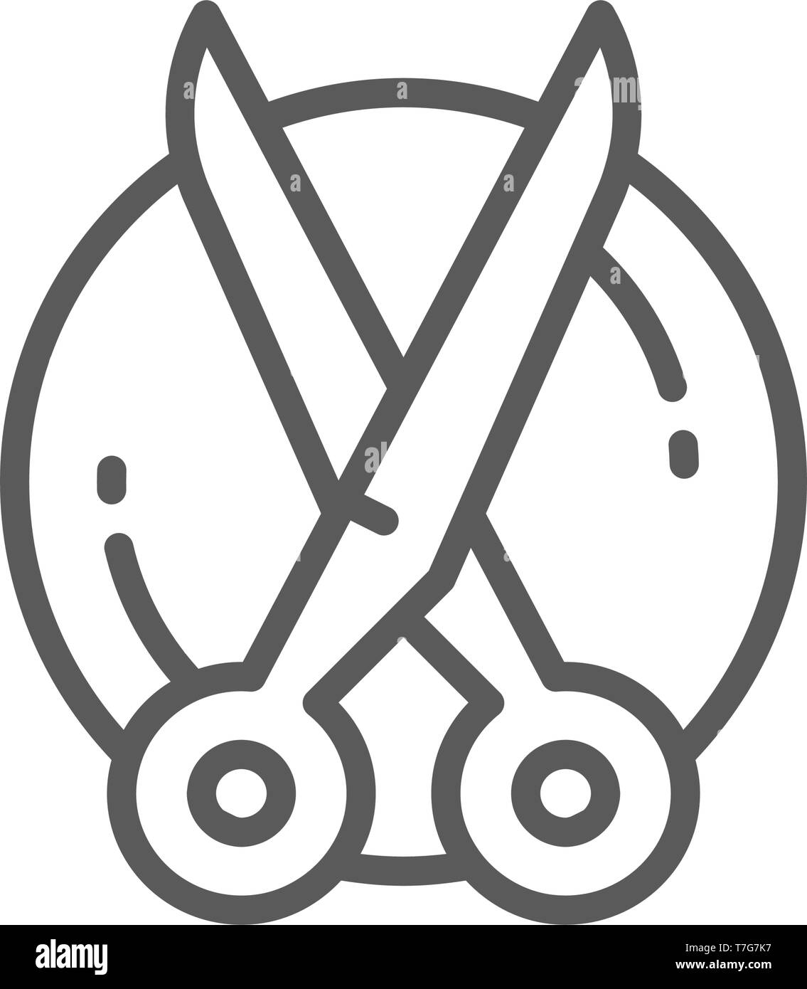 Grooming tools, scissors line icon Stock Vector Image & Art Alamy