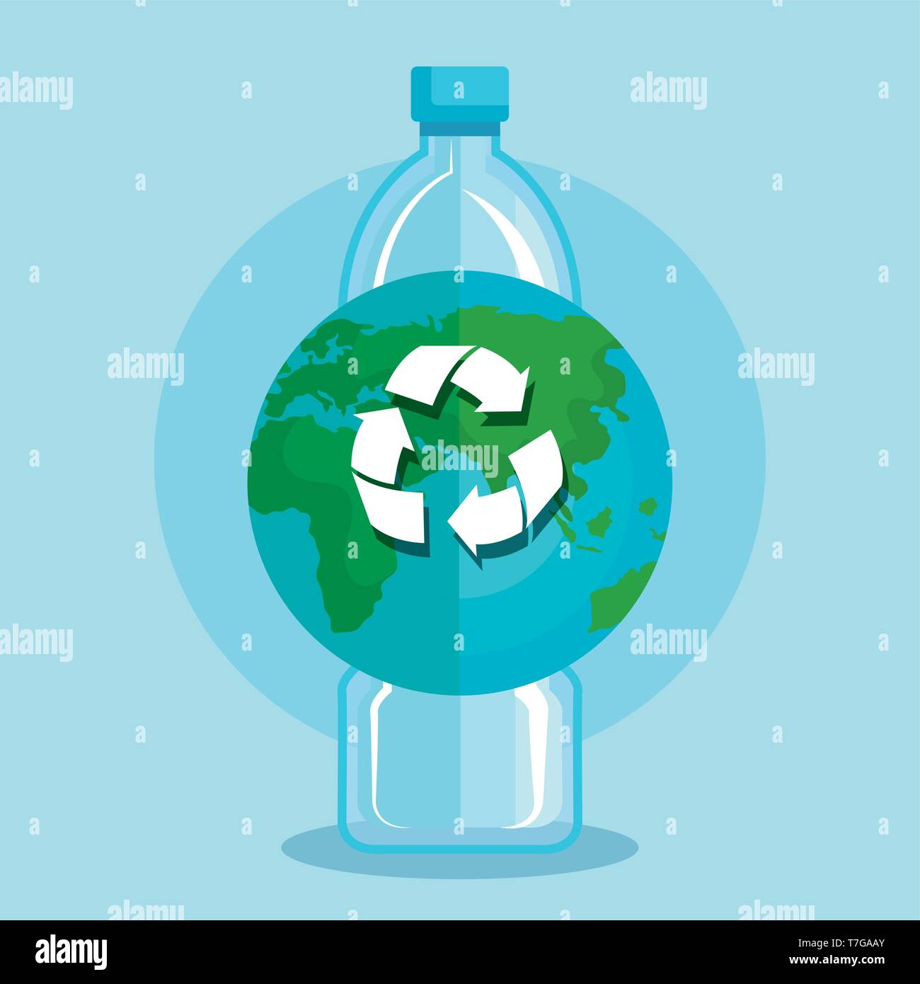 recycle plastics bottles to environment care Stock Vector Image & Art