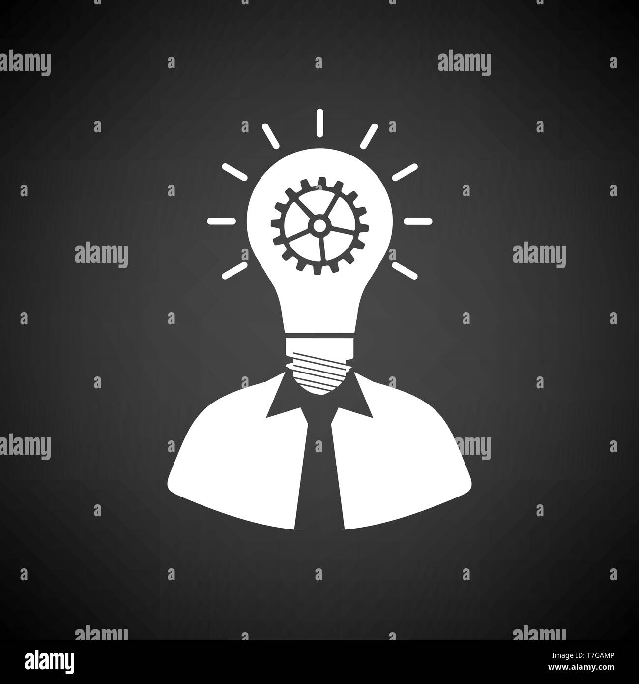 Innovation Icon. White on Black Background. Vector Illustration Stock ...