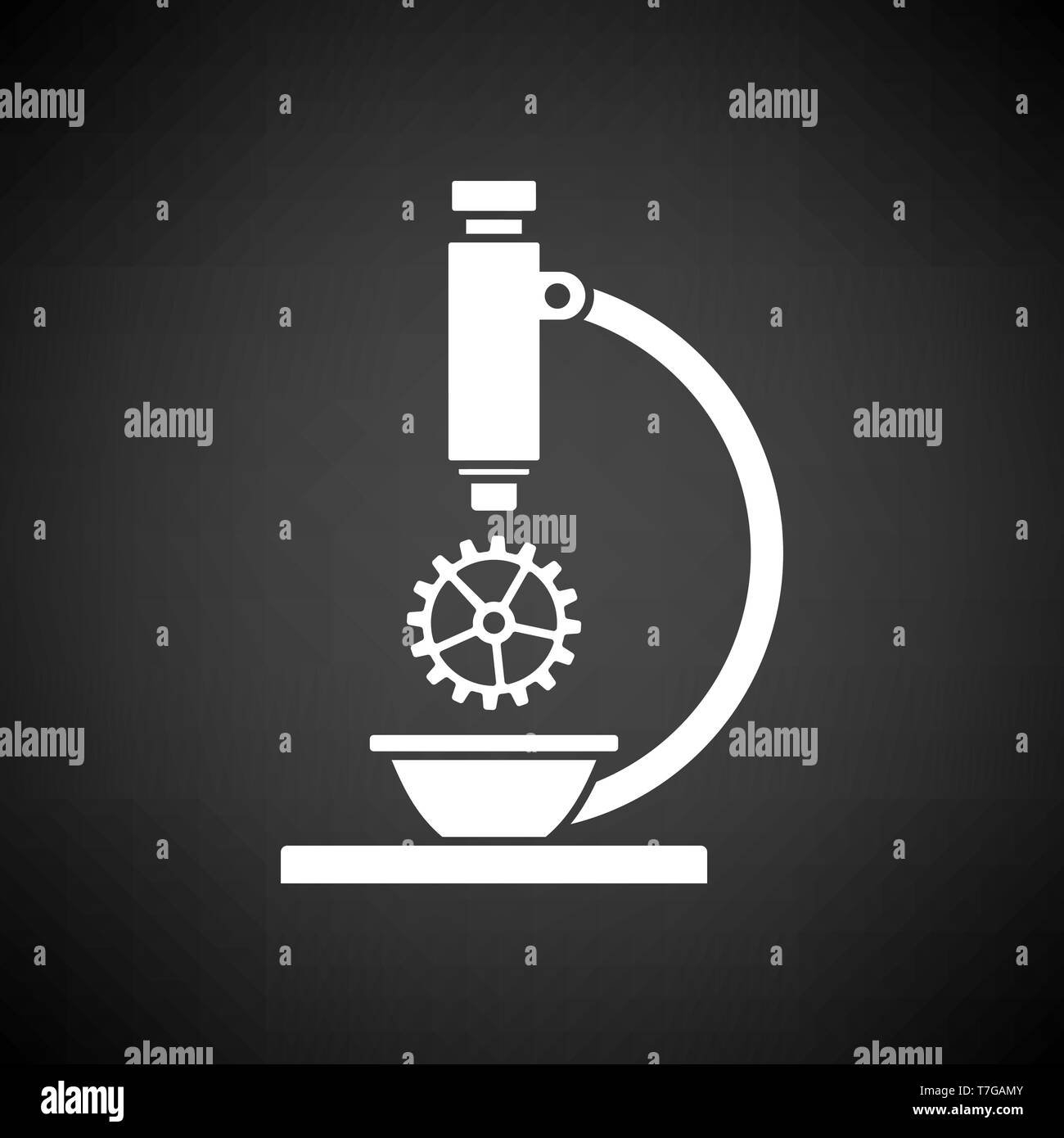 Research Icon. White on Black Background. Vector Illustration Stock ...