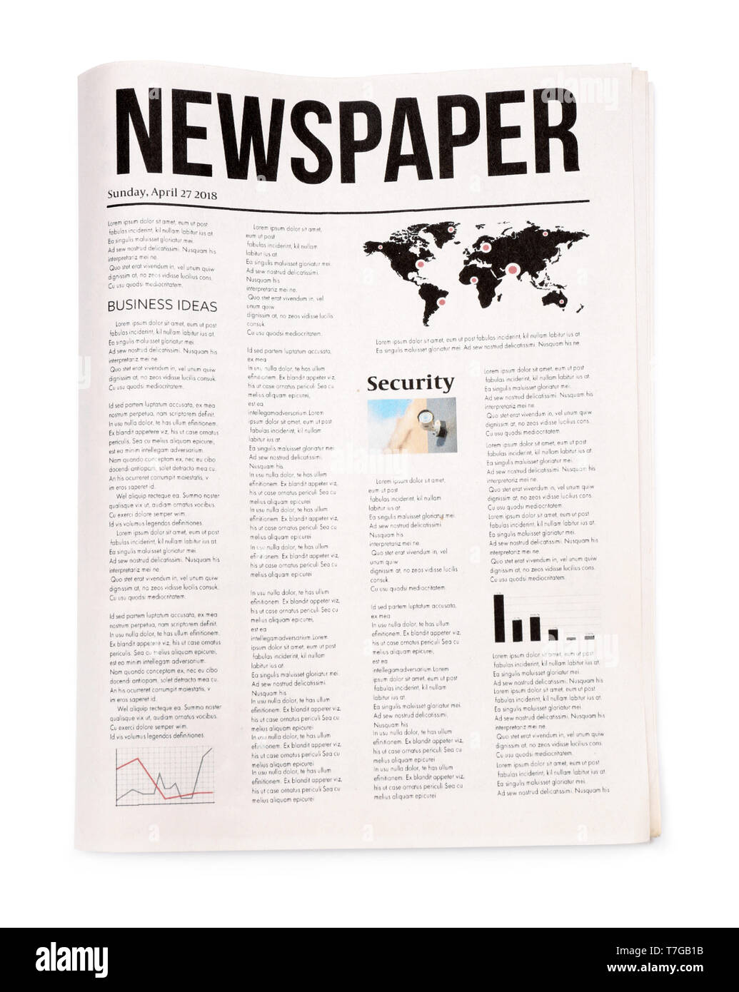 Newspaper on white background Stock Photo Alamy
