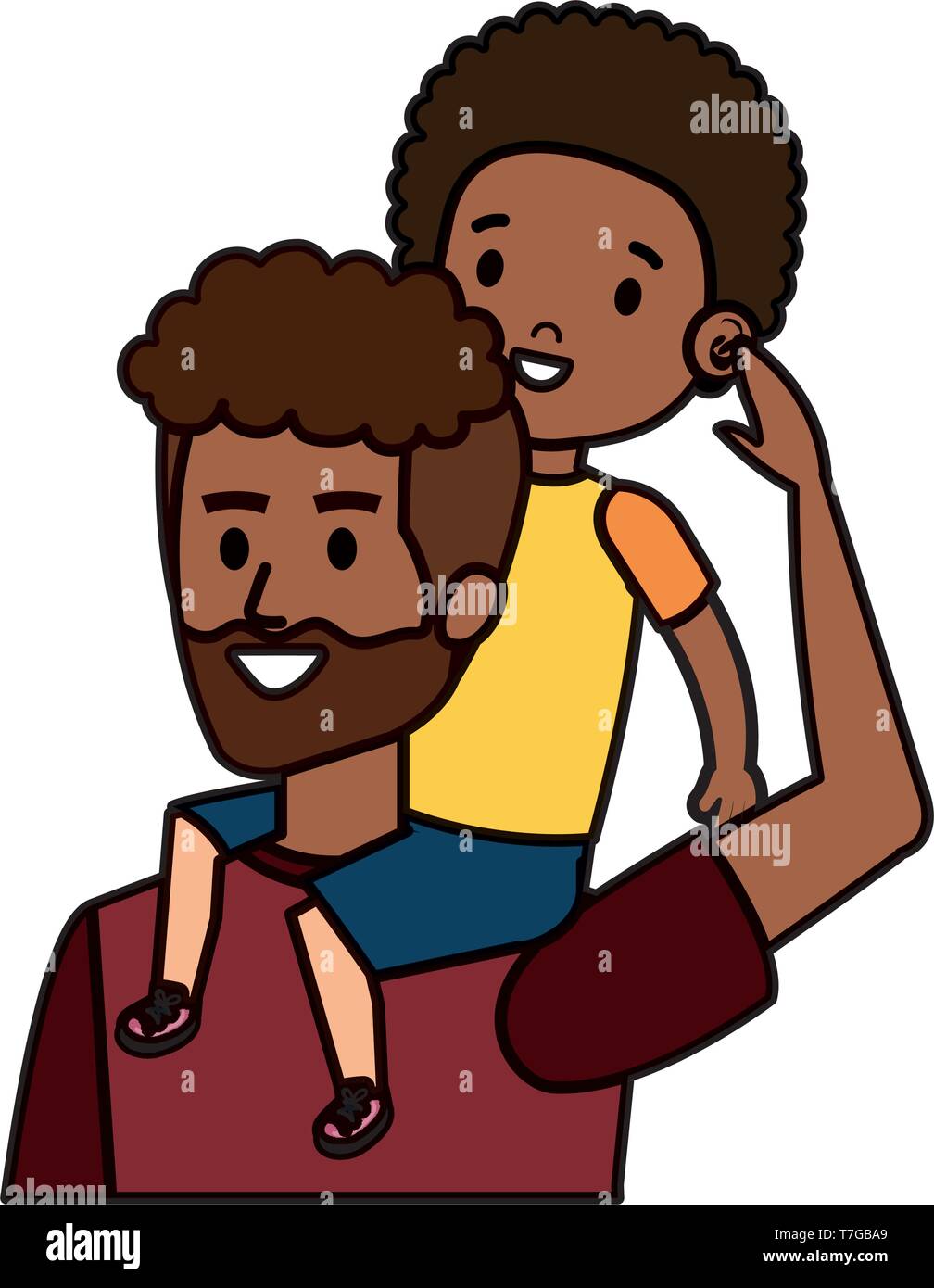 afro father with son characters Stock Vector Image & Art - Alamy