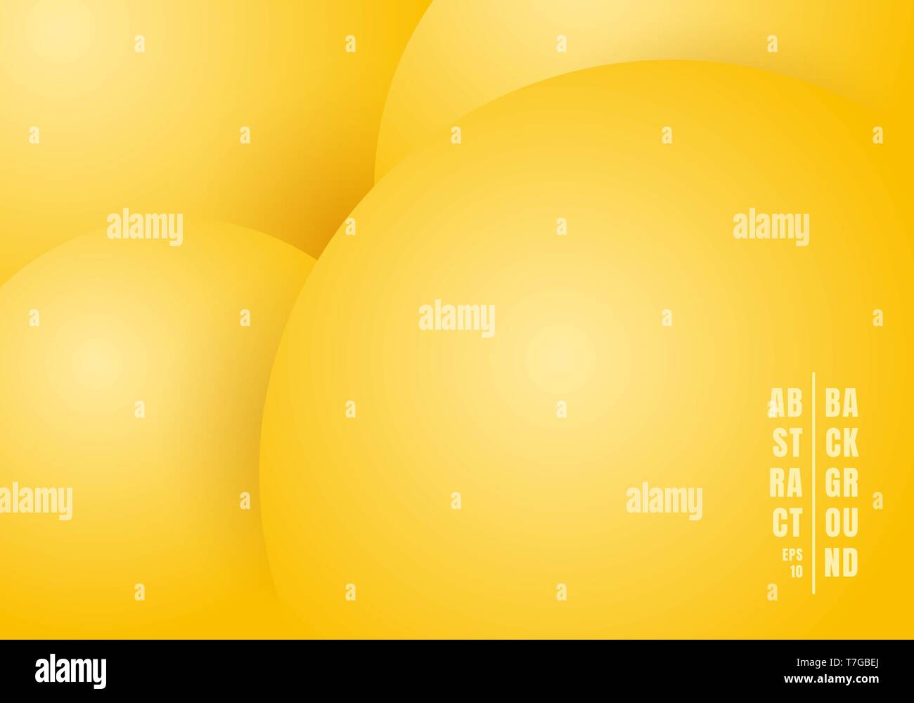 Abstract 3D realistic liquid or fluid circles yellow pastels color