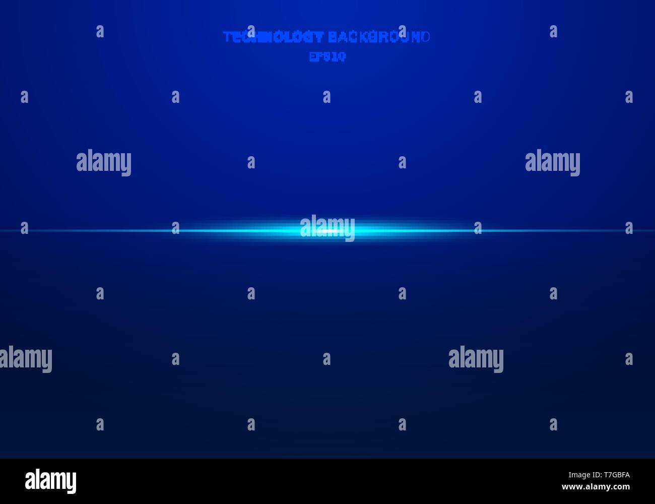 Abstract elements blue light laser lines horizontal on dark background. Technology style. vector illustration. Stock Vector