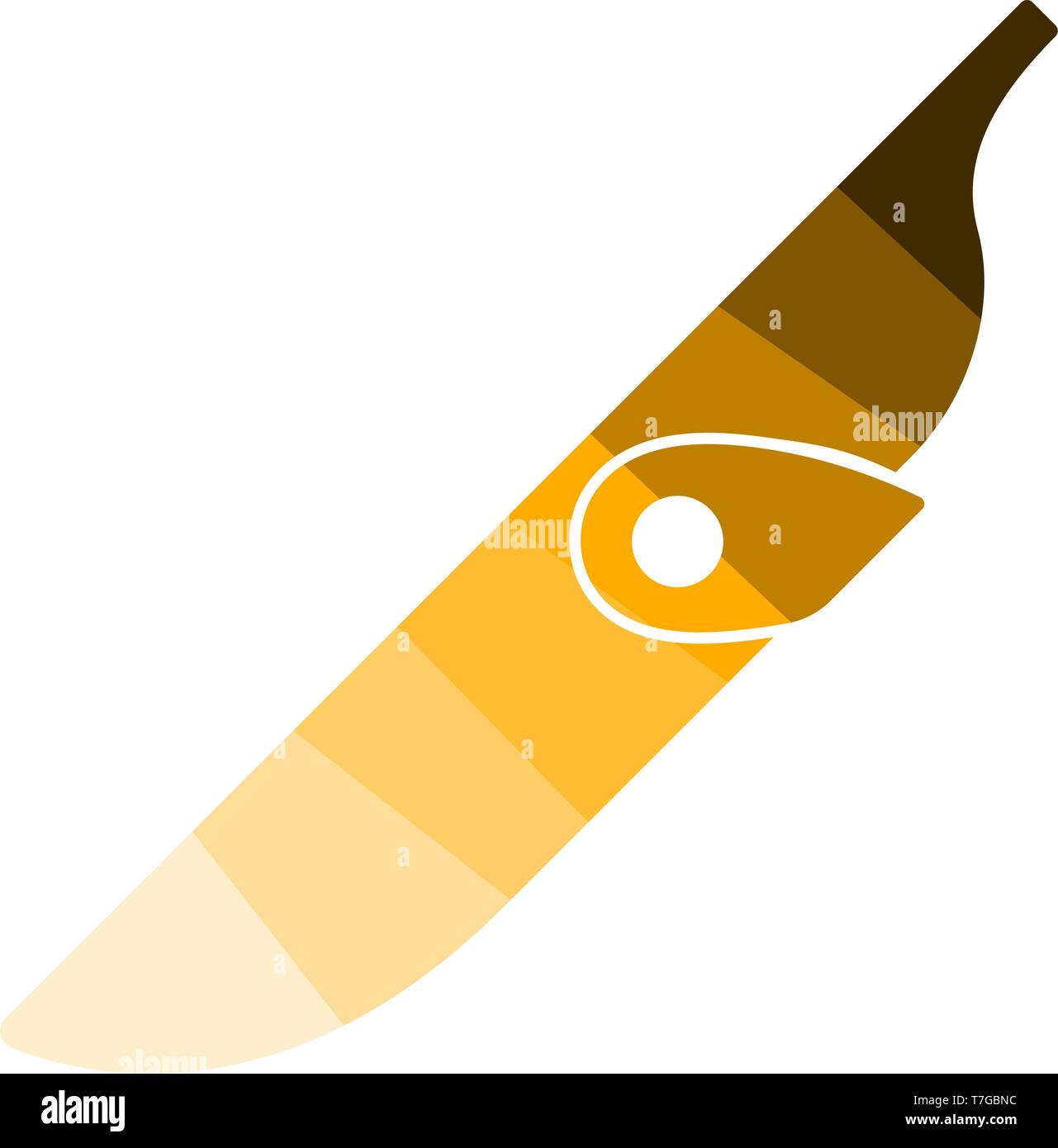 Knife Scabbard Icon. Flat Color Ladder Design. Vector Illustration. Stock Vector