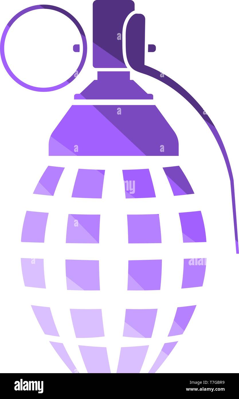 Defensive Grenade Icon. Flat Color Ladder Design. Vector Illustration. Stock Vector