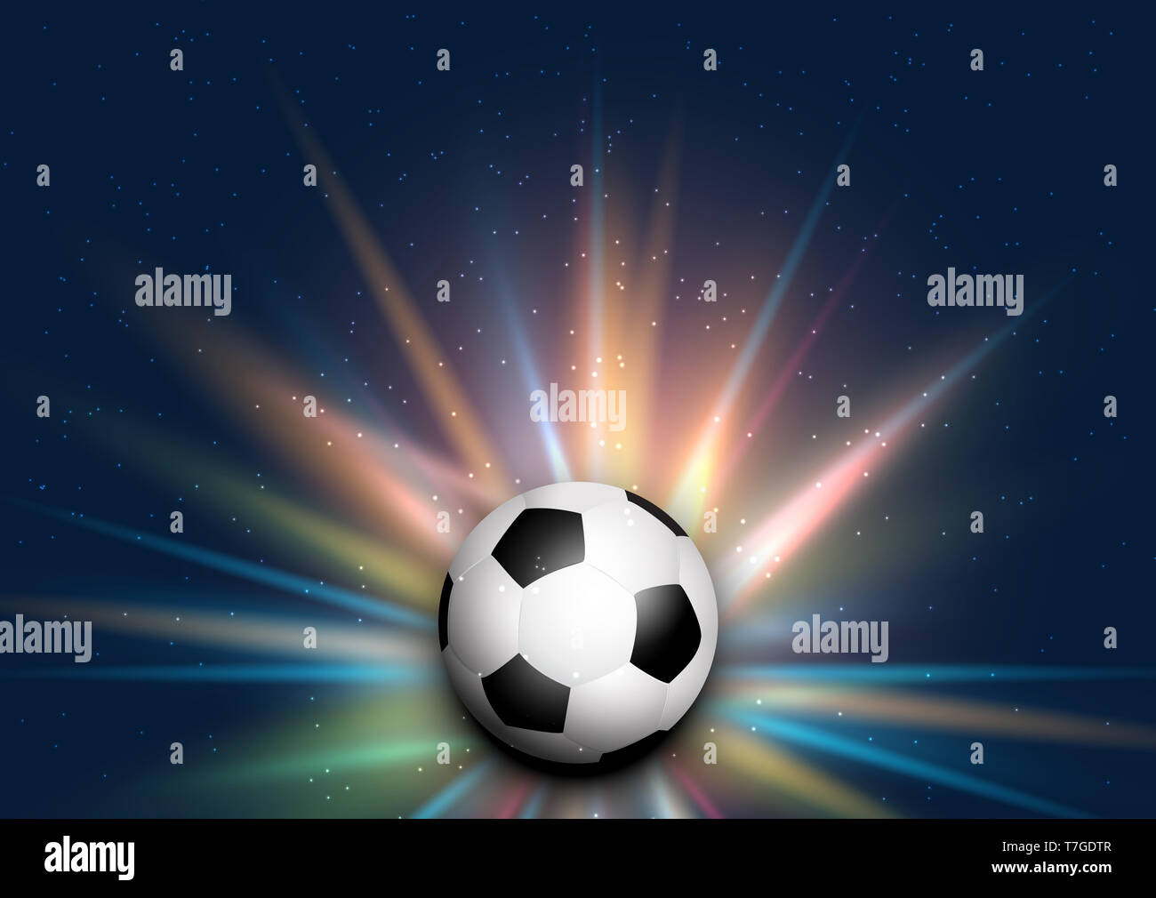 football / soccer ball on a starburst background Stock Photo - Alamy