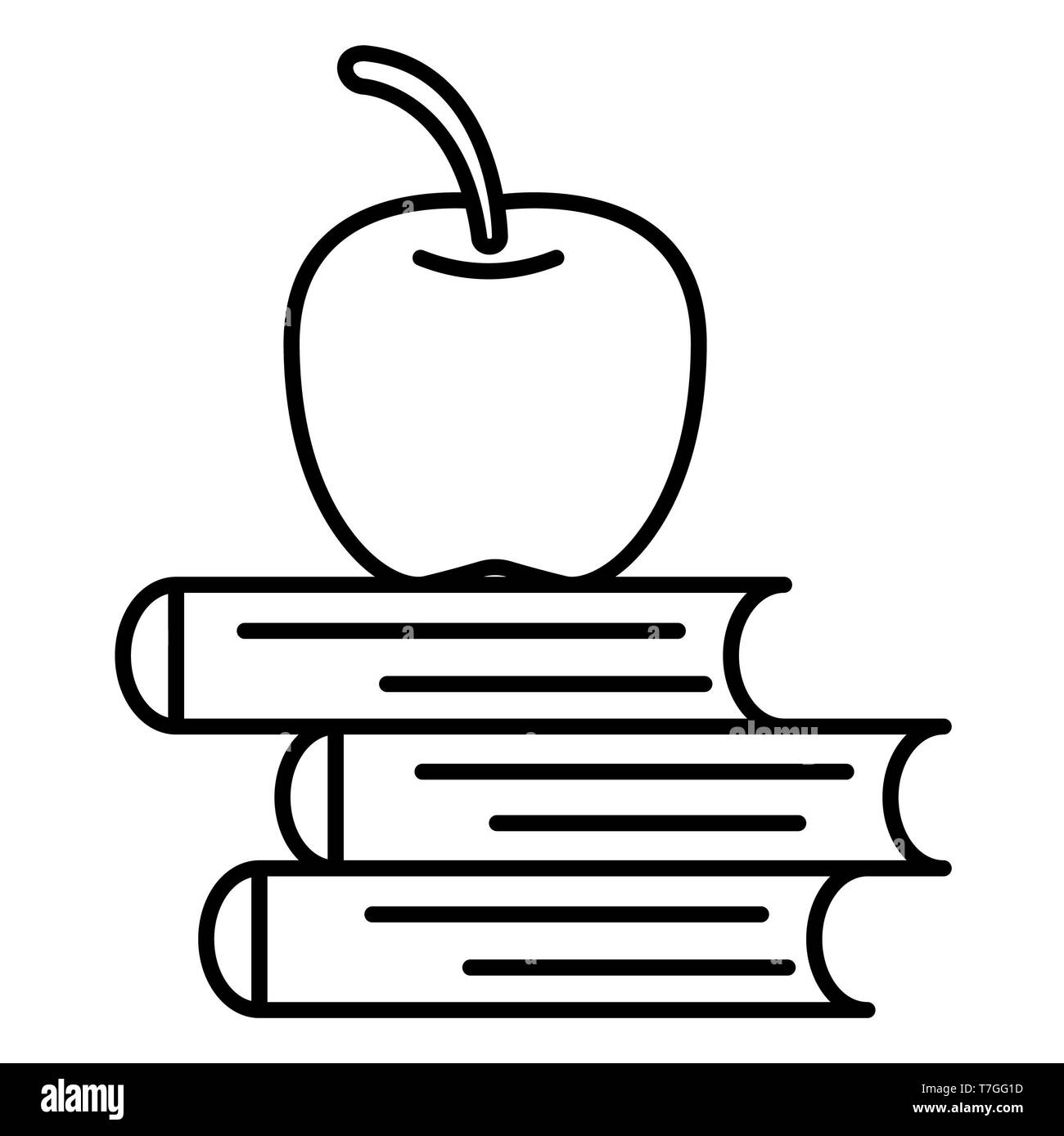 Books Icon, Vector Illustration, Education Outline Stock Photo