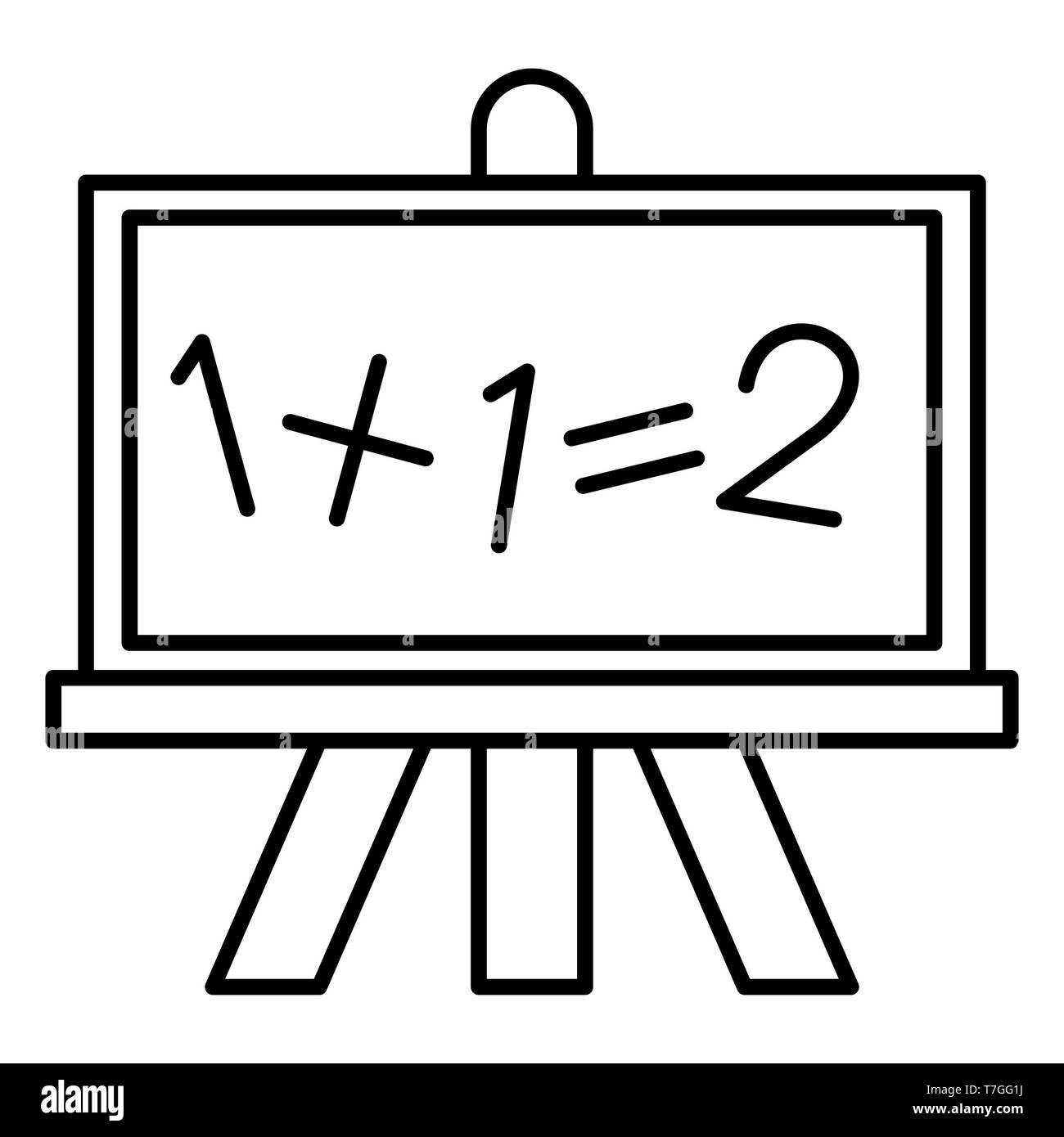 Board Icon, Vector Illustration, Education Outline Stock Photo