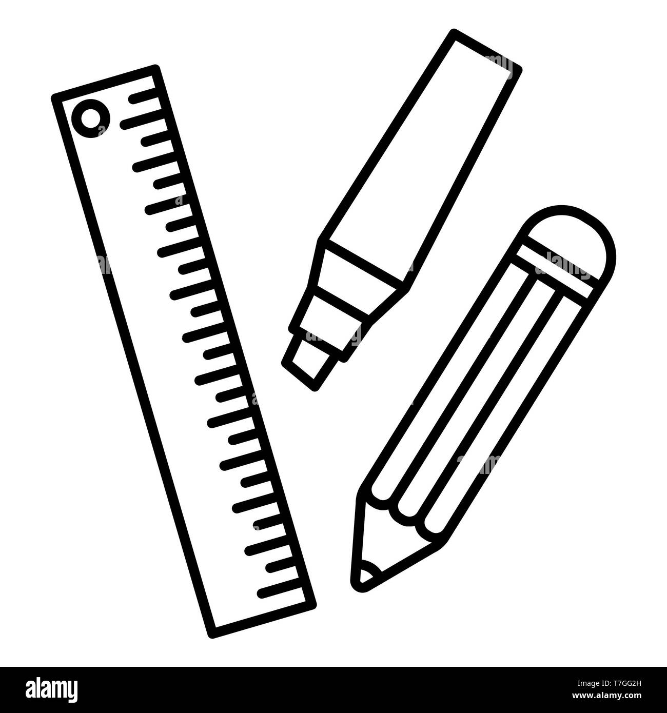 Premium Vector  Outline sketch of pen and pencil school and