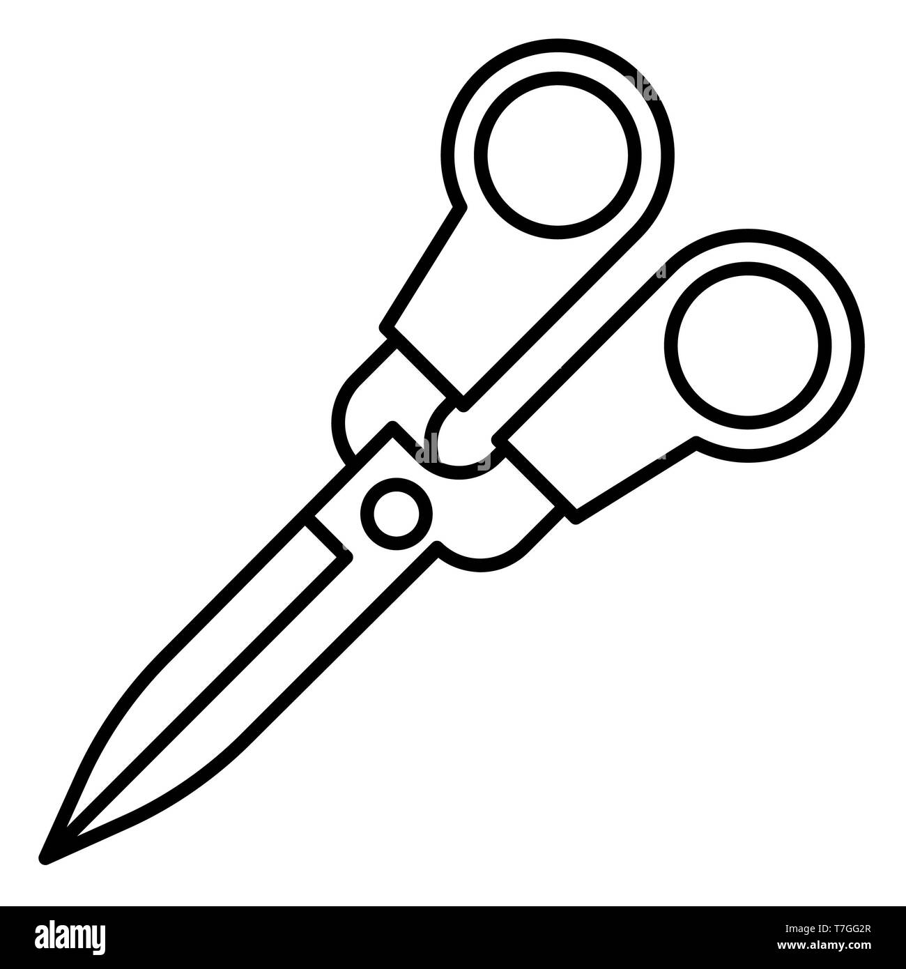 Scissors, Vector Illustration, Education Outline Stock Photo