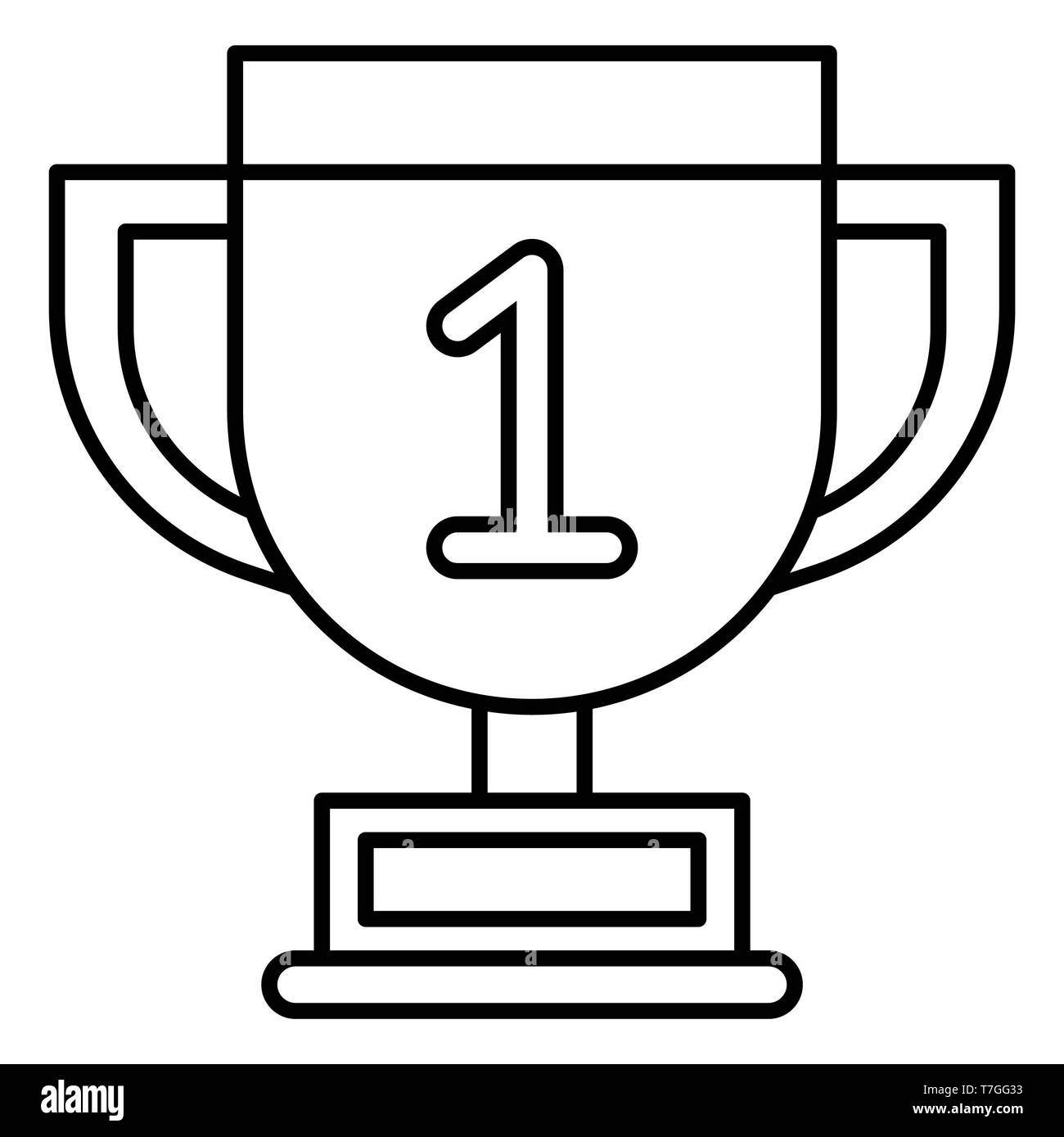 Trophy Icon, Vector Illustration, Education Outline Stock Photo