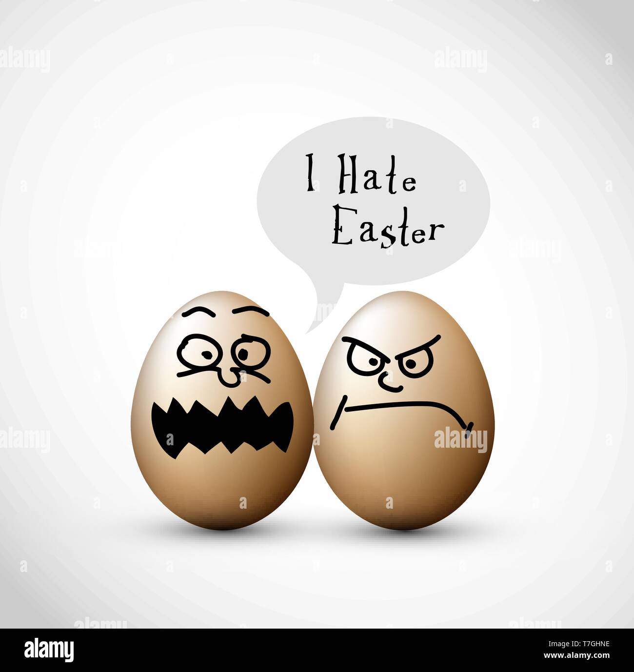 Funny easter eggs with a speech bubble Stock Vector