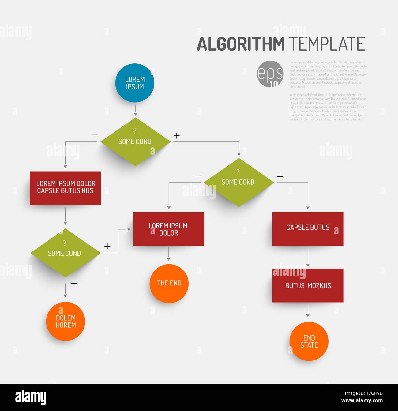 Abstract algorithm vector template with flat design Stock Vector Image ...