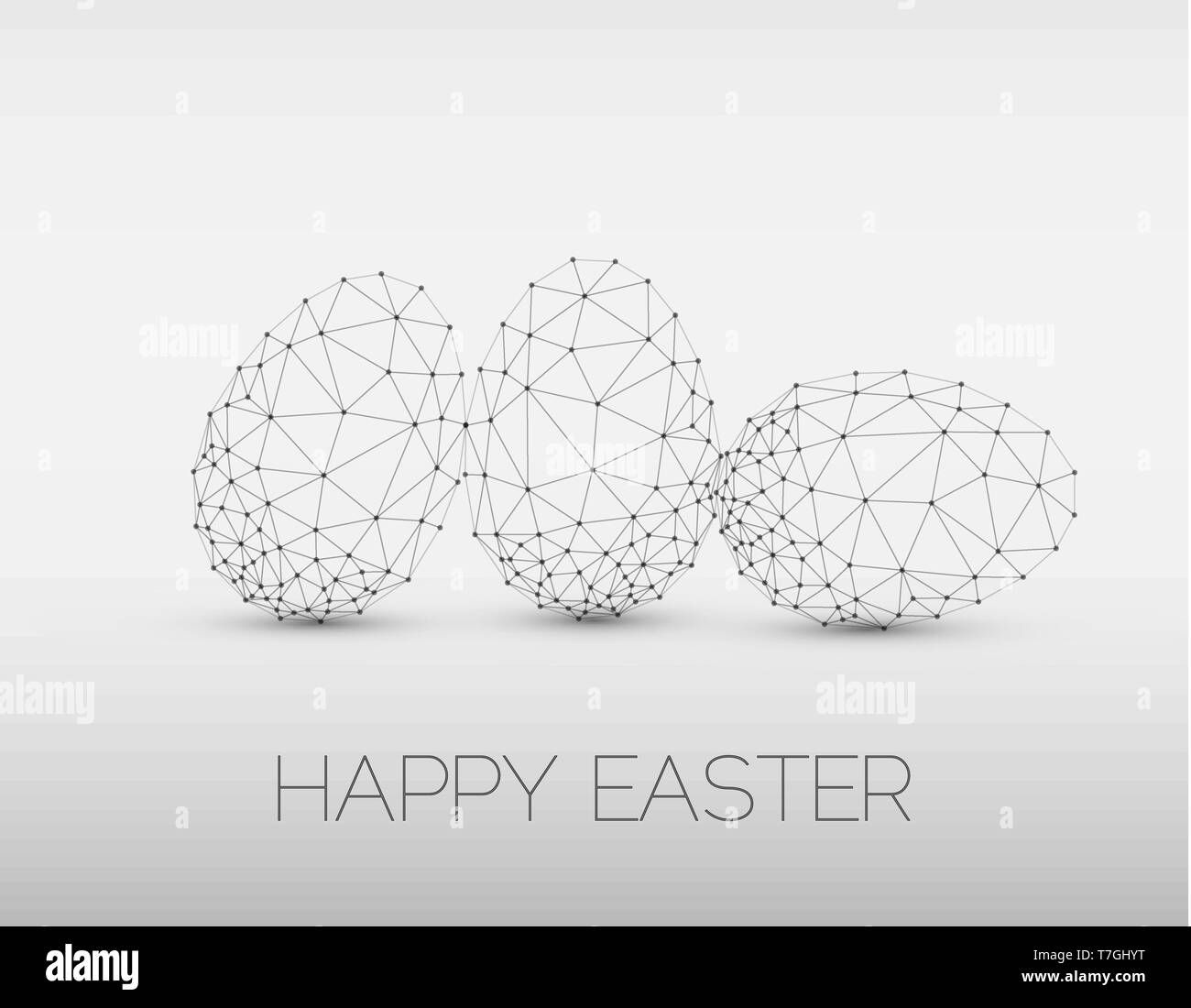 Simple vector Happy Easter card with polygonal egg Stock Vector