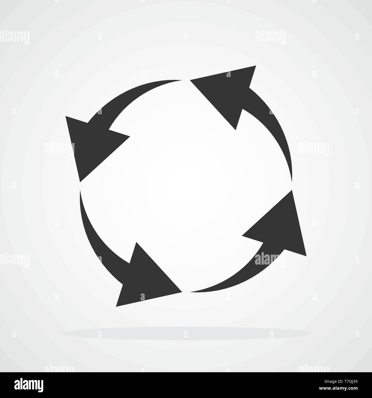Flat circular arrow. Vector illustration. Refresh or reload symbol. Stock Vector