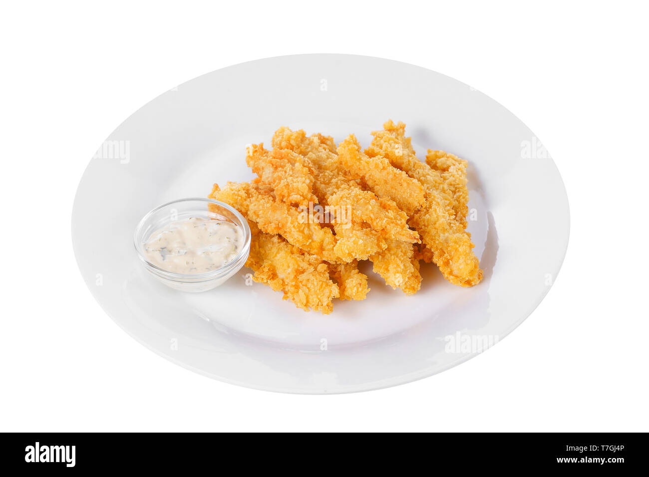 Hot appetizer chicken nuggets, shrimps in crispy golden breadcrumbs