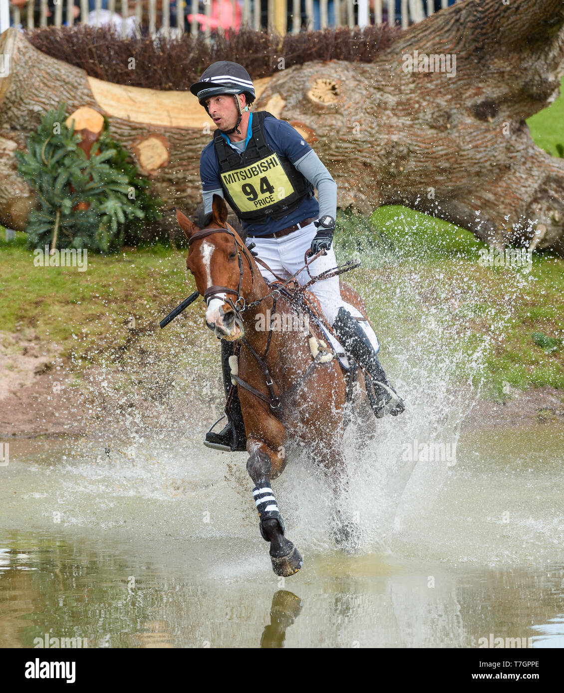 Tim Price and RINGWOOD SKY BOY during the cross country phase of the Mitsubishi Motors Badminton Horse Trials, May 2019 Stock Photo