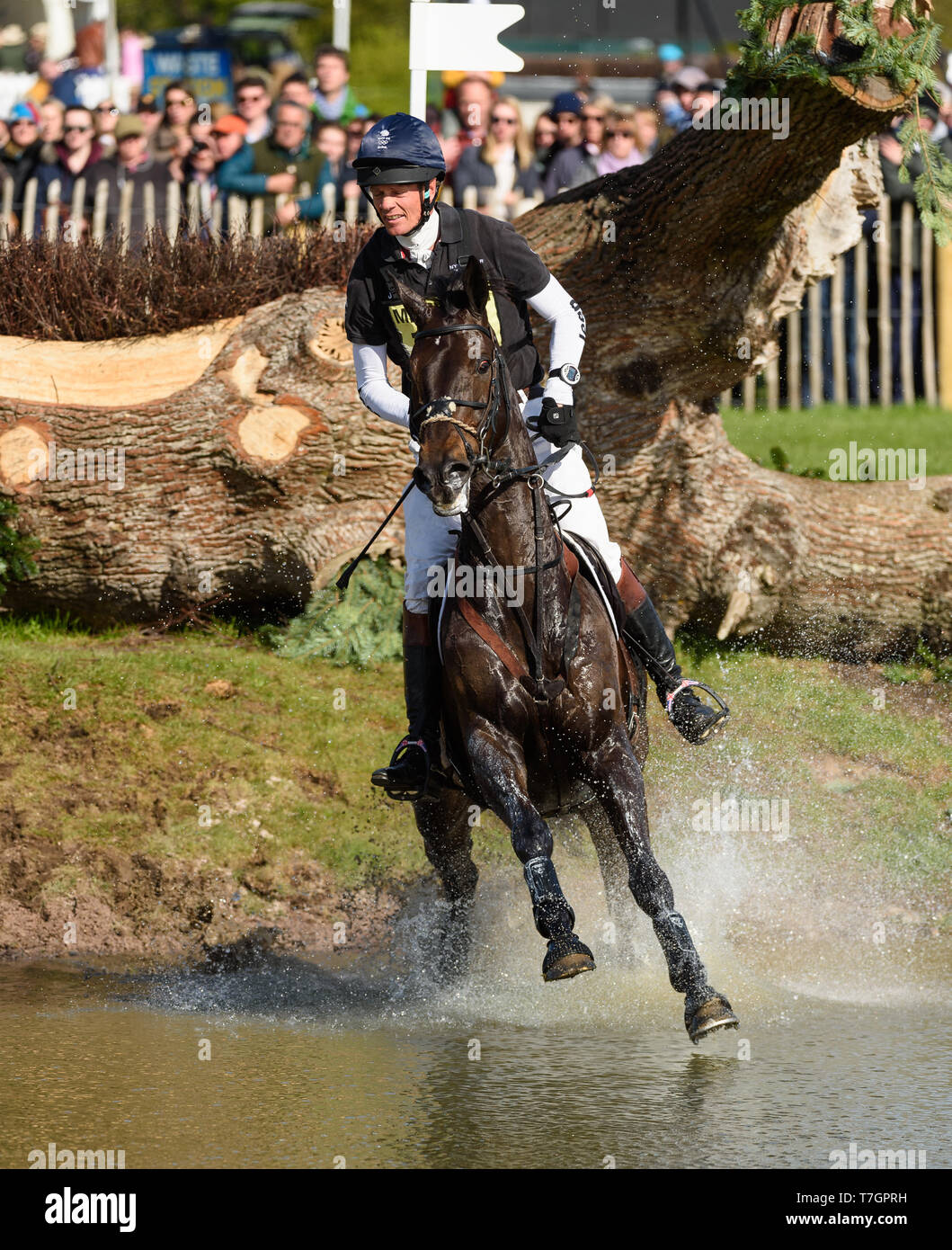 William Fox-Pitt and ORATORIO during the cross country phase of the Mitsubishi Motors Badminton Horse Trials, May 2019 Stock Photo