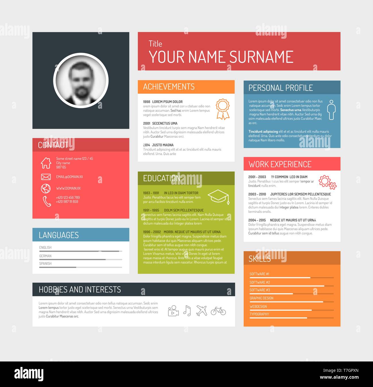 Vector minimalist cv resume template - Vector Minimalist Cv Resume Template Dashboard Profile T7GPXN 