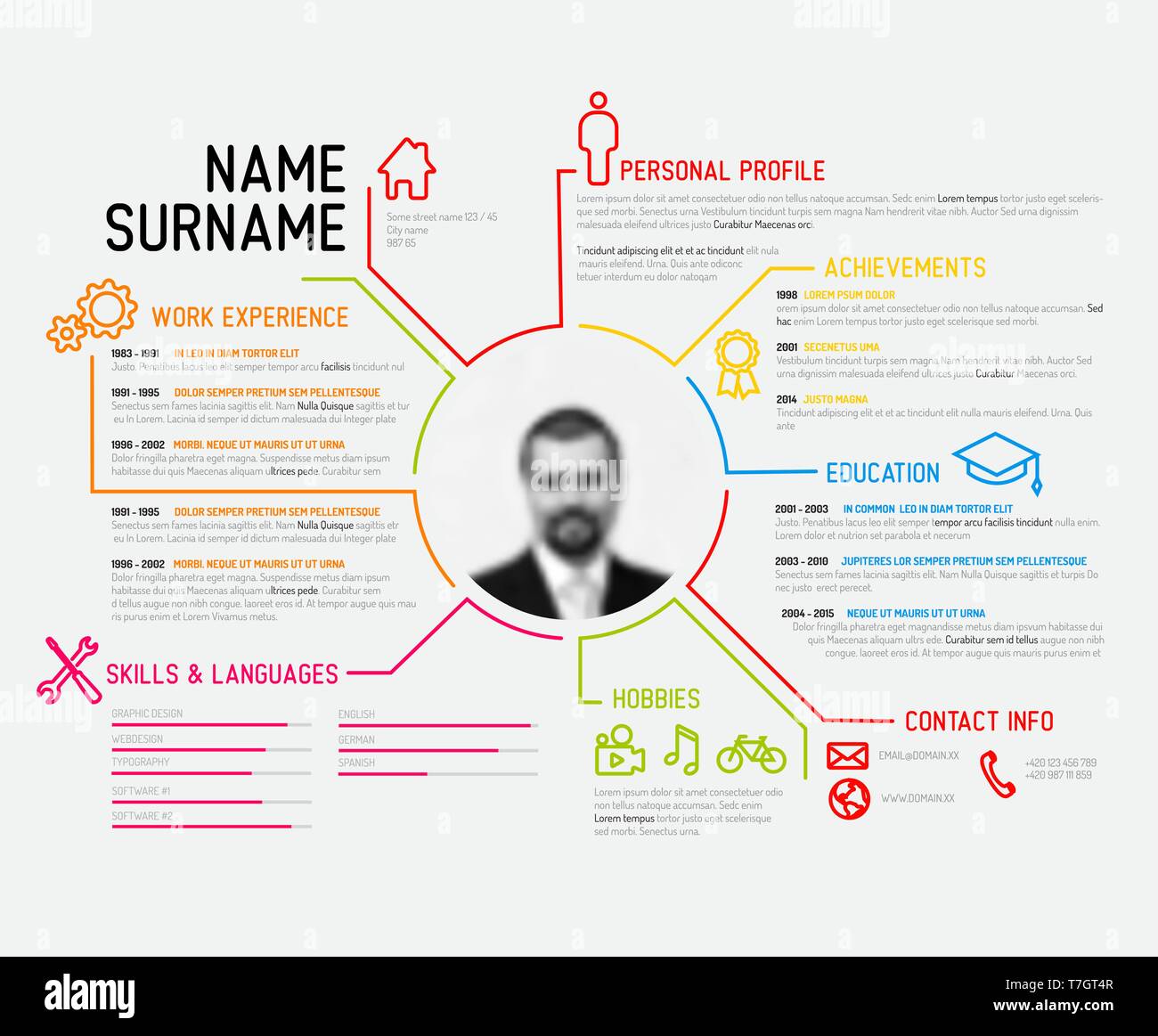 Vector original minimalist cv / resume template - creative version Stock Vector